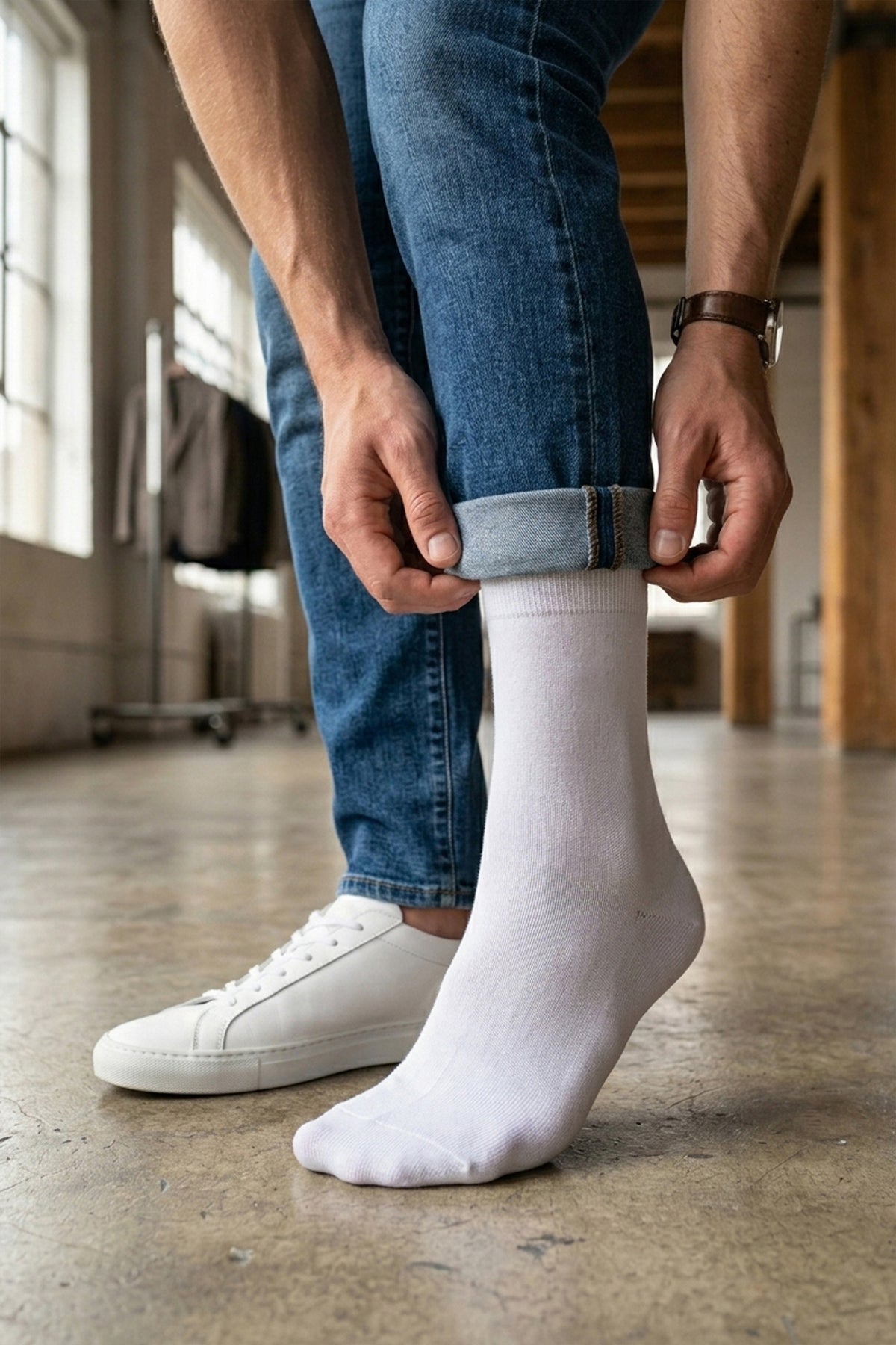 White Fil D'Écosse Socks