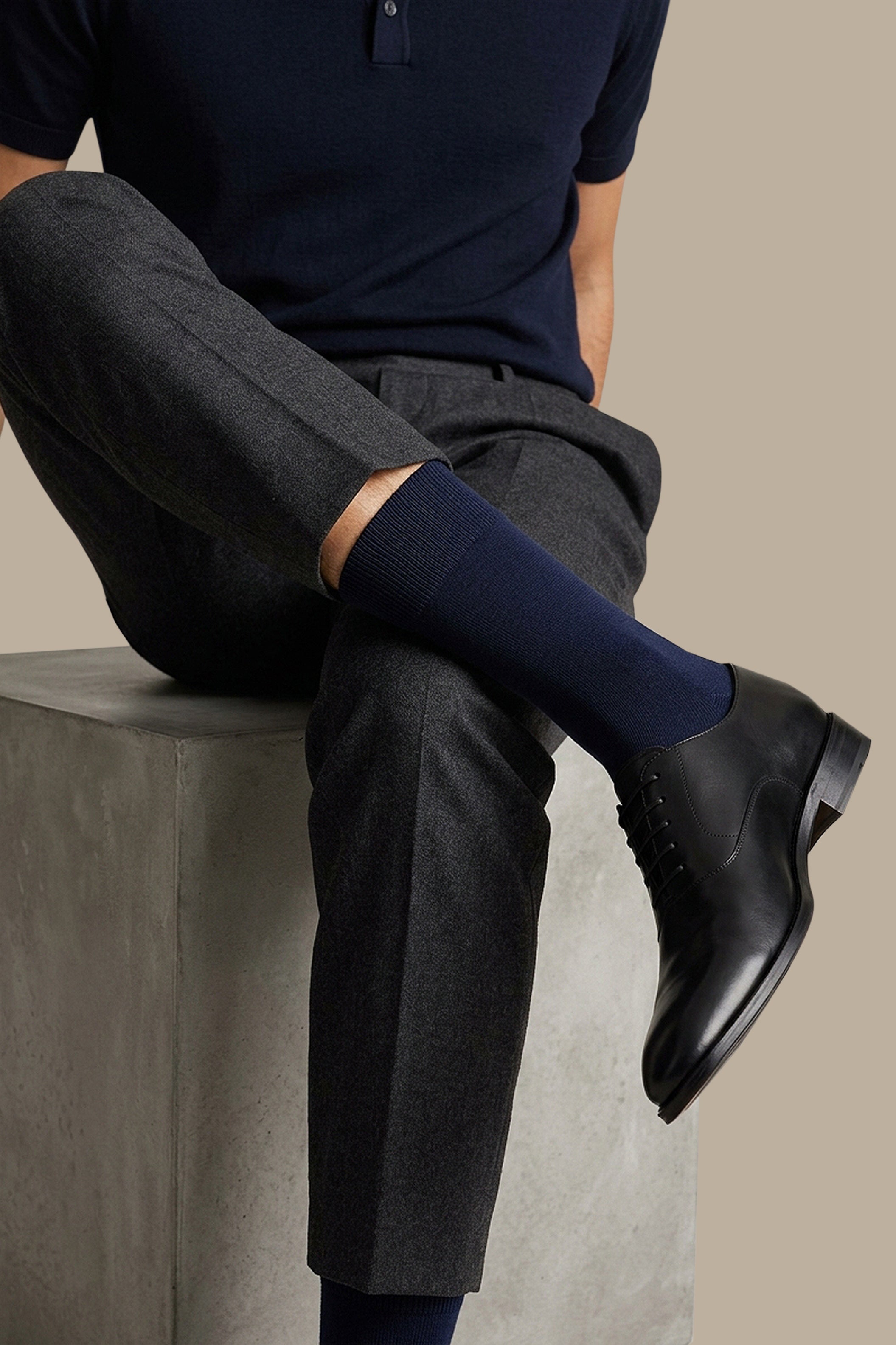 Navy D'Écosse Socks