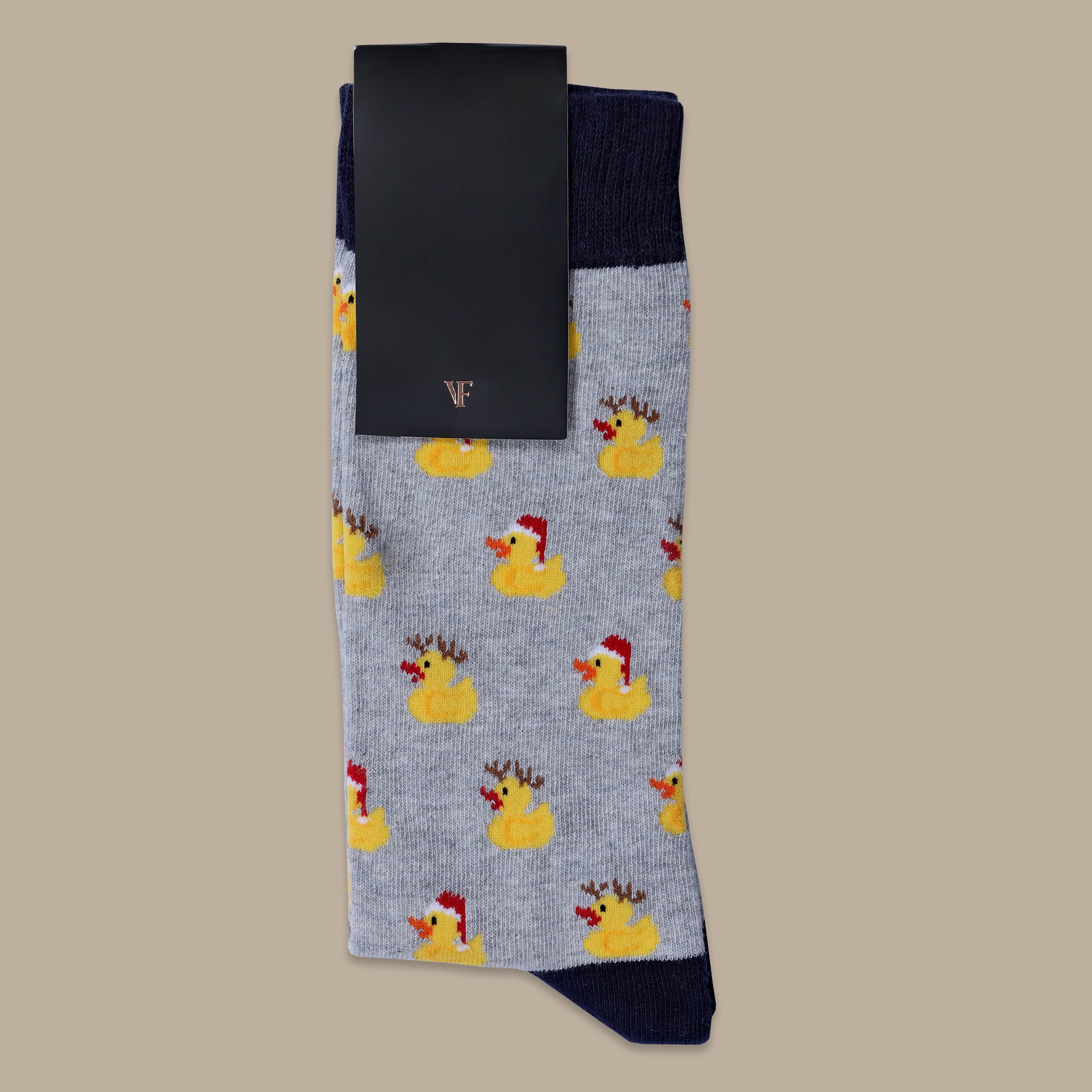 Light Grey Socks with Duck Print