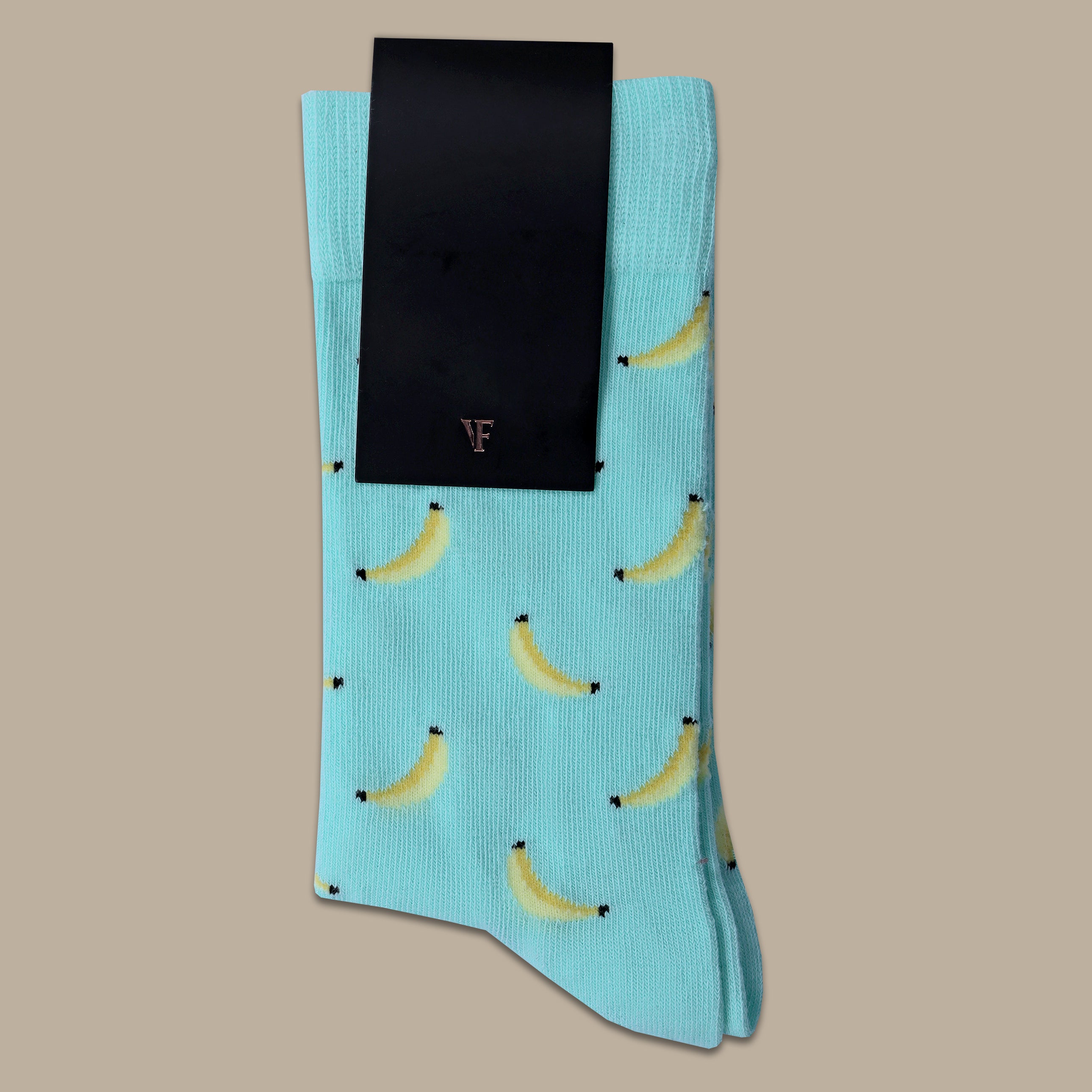 Aqua Socks with Banana Print