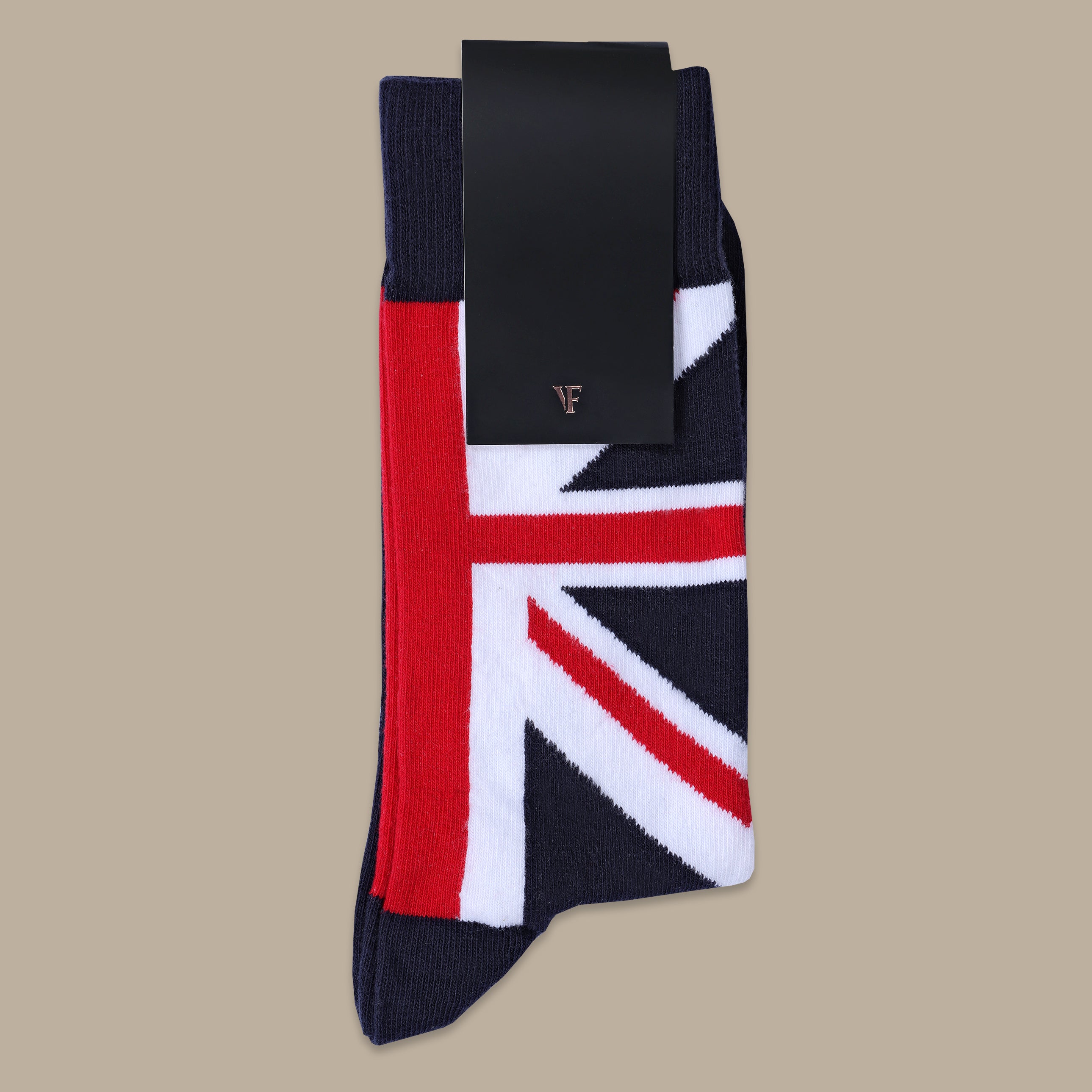 London Navy Flag Print Socks