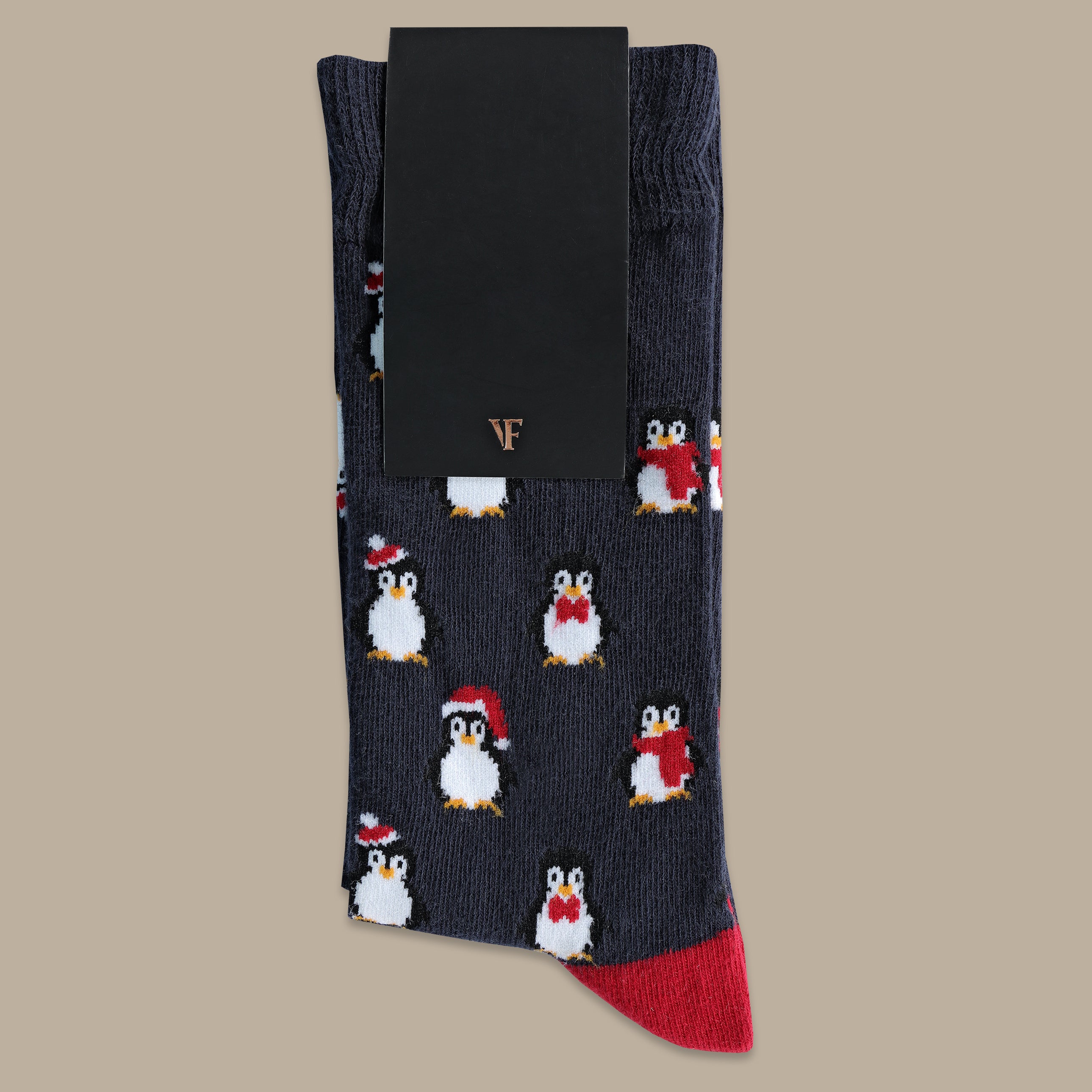 Navy Socks with Penguin Print