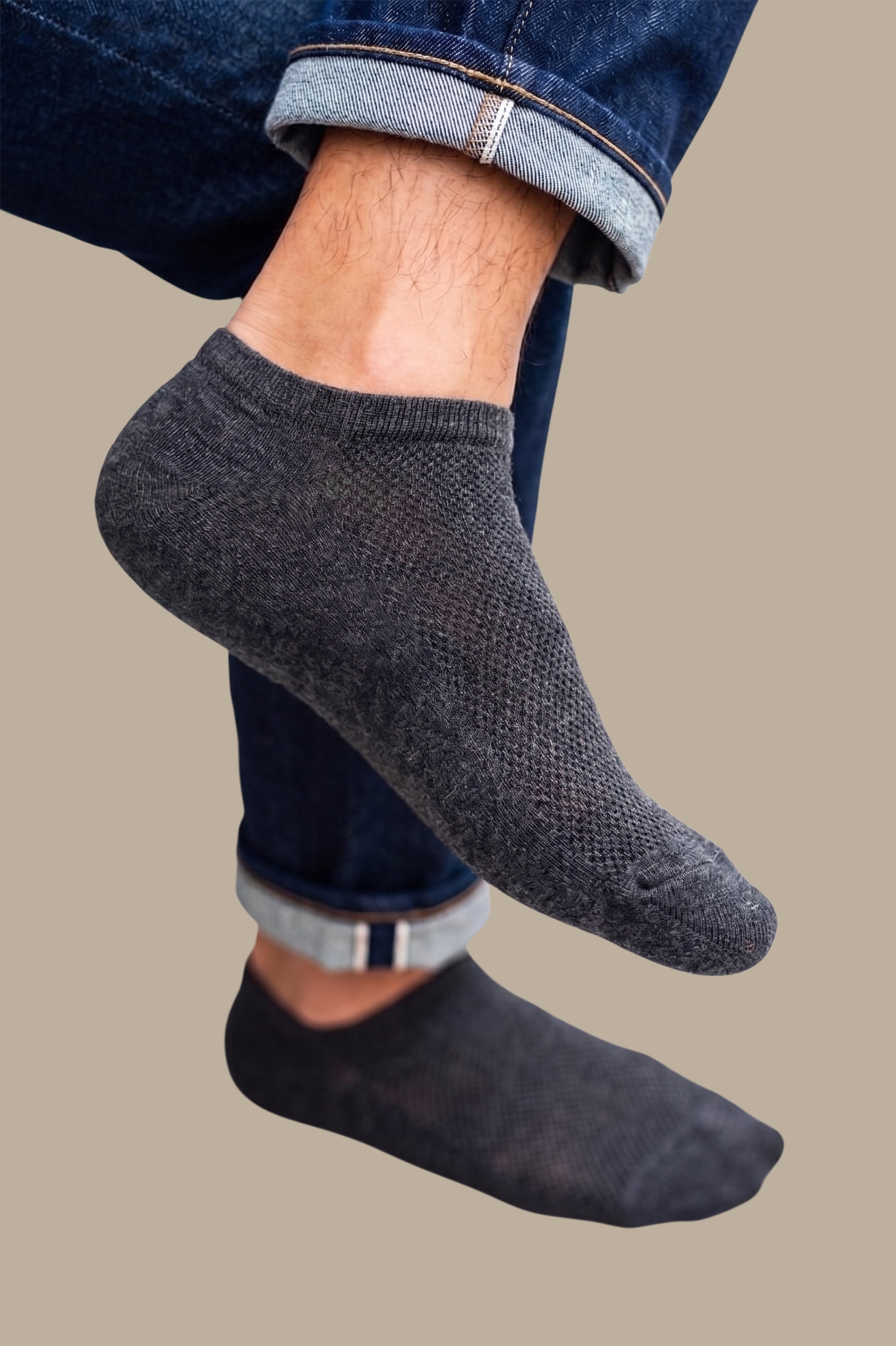 Dark Grey Half Down Basic Socks