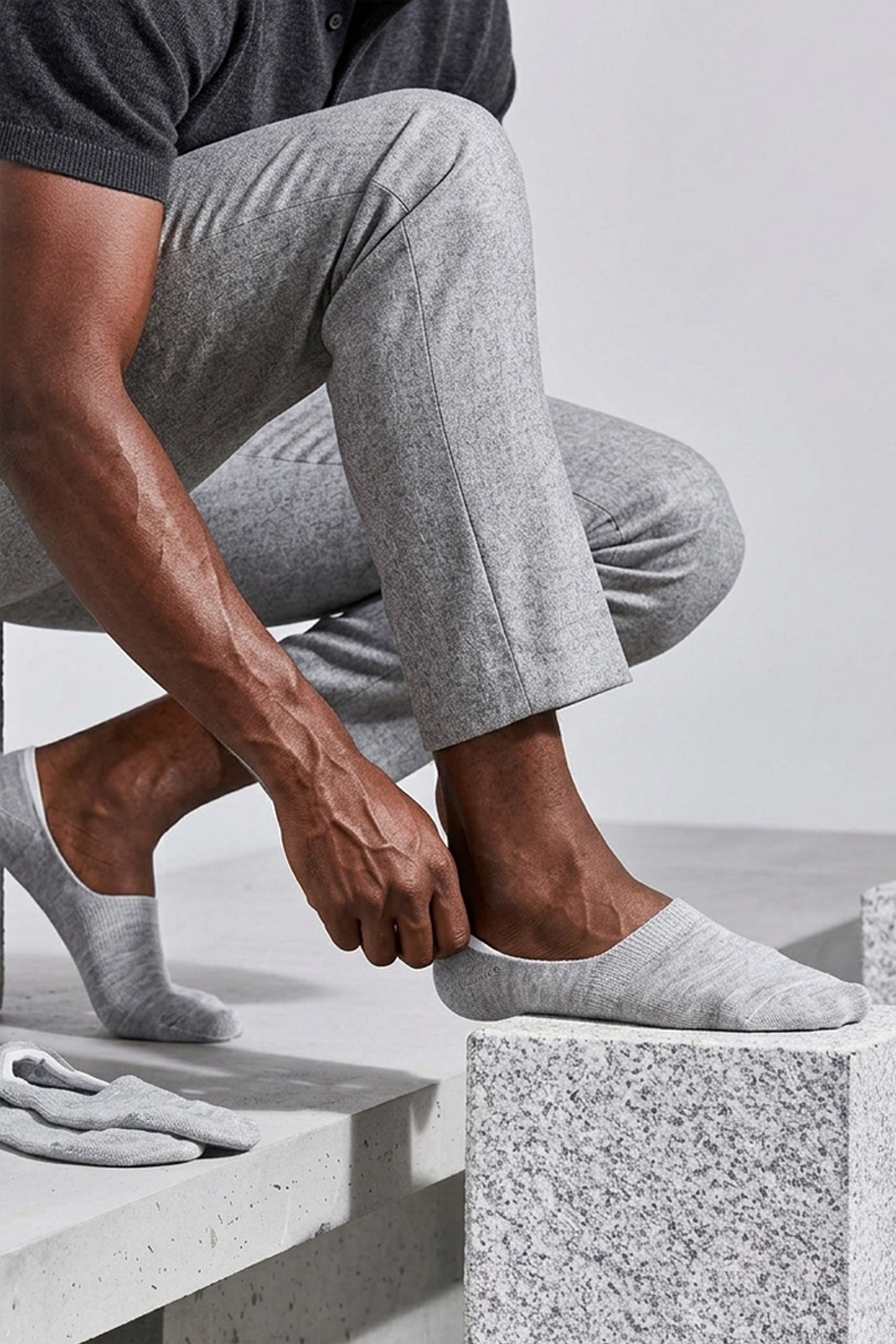 Light Grey Invisible Basic Socks