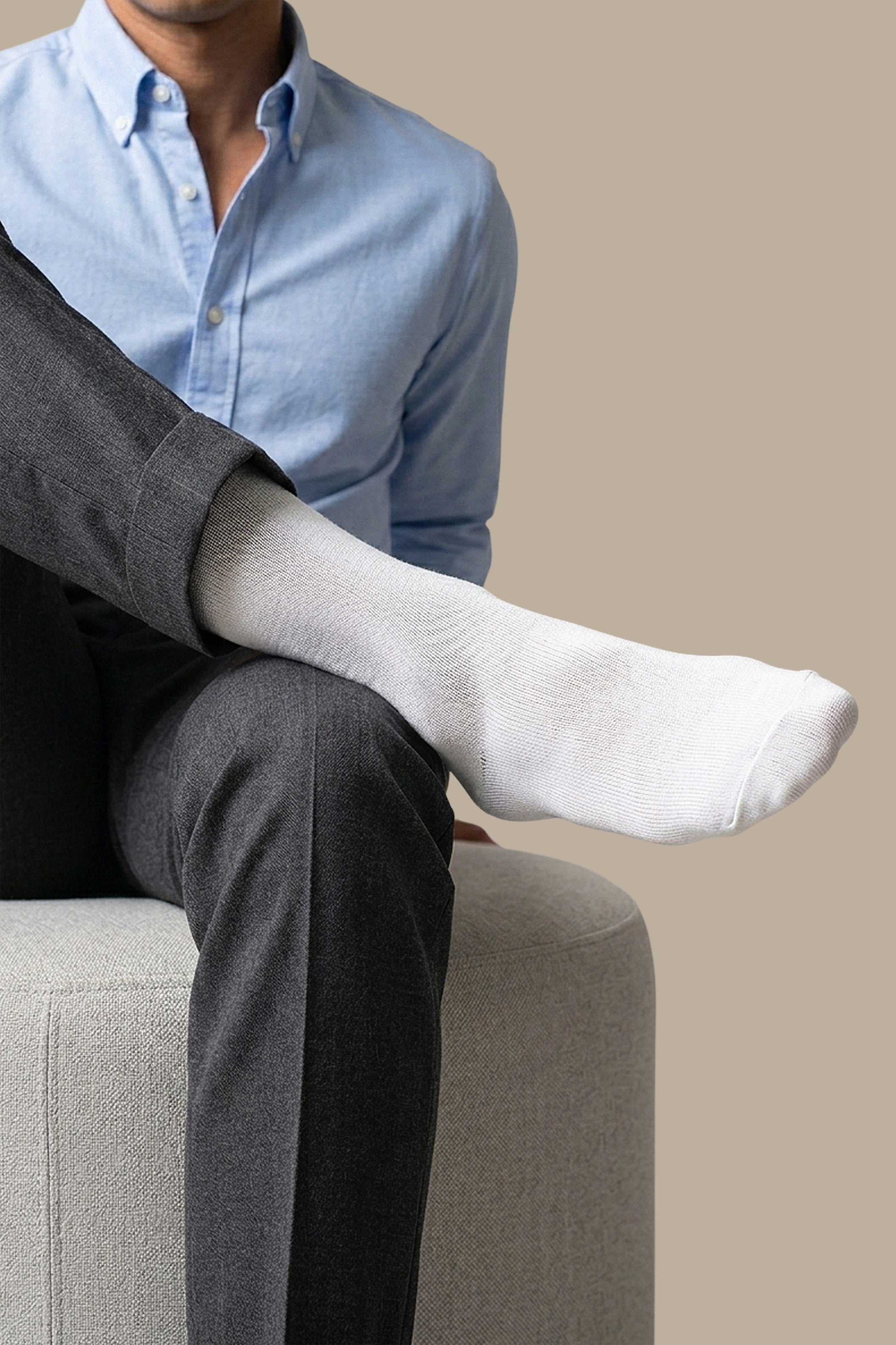 White Fil d'Écosse Socks 11.5