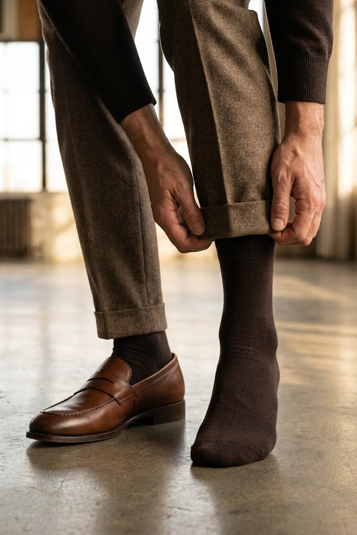 Brown Fil D'Écosse Socks