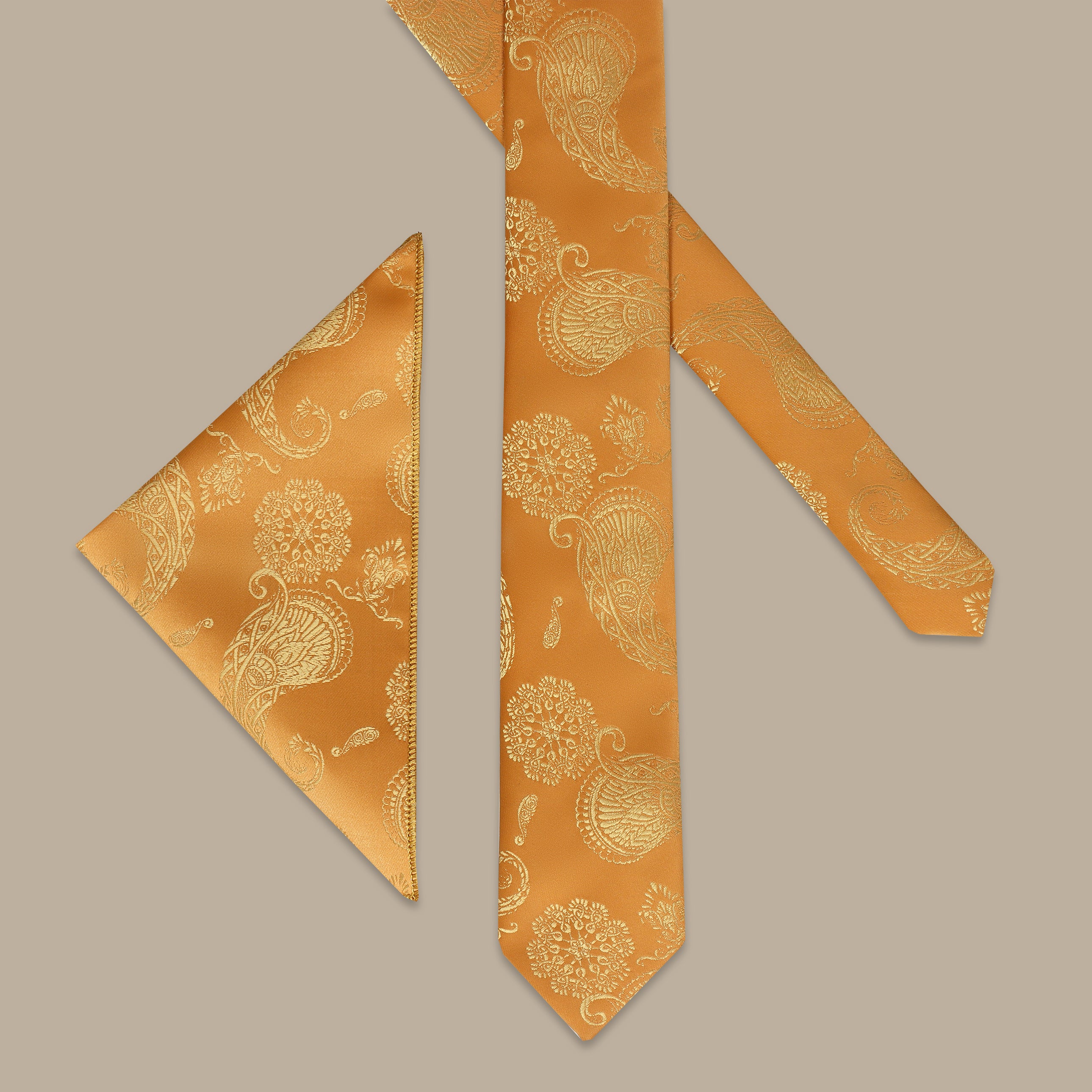 Designed Tie Set - Mustard