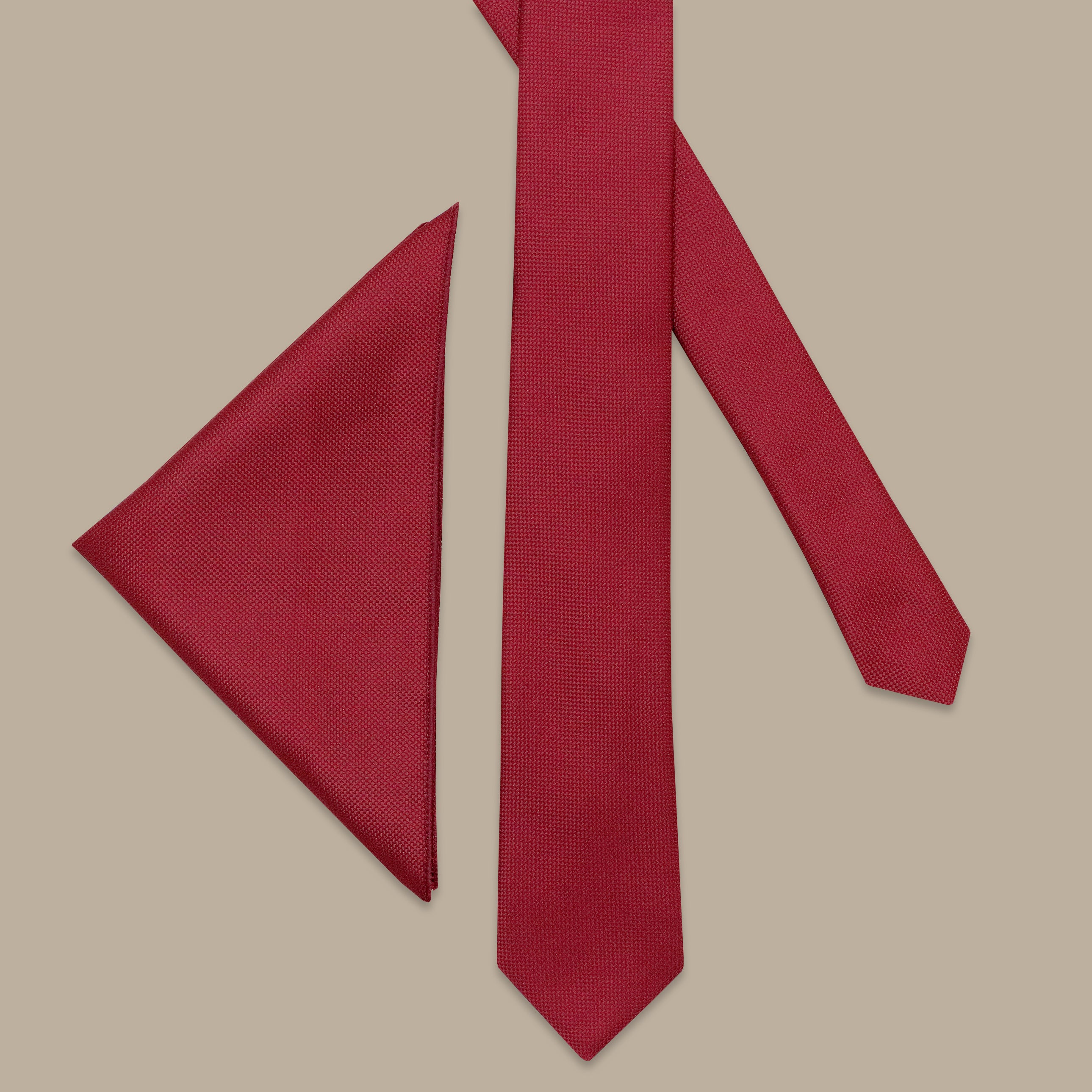 Burgundy Solid Structure Tie Set