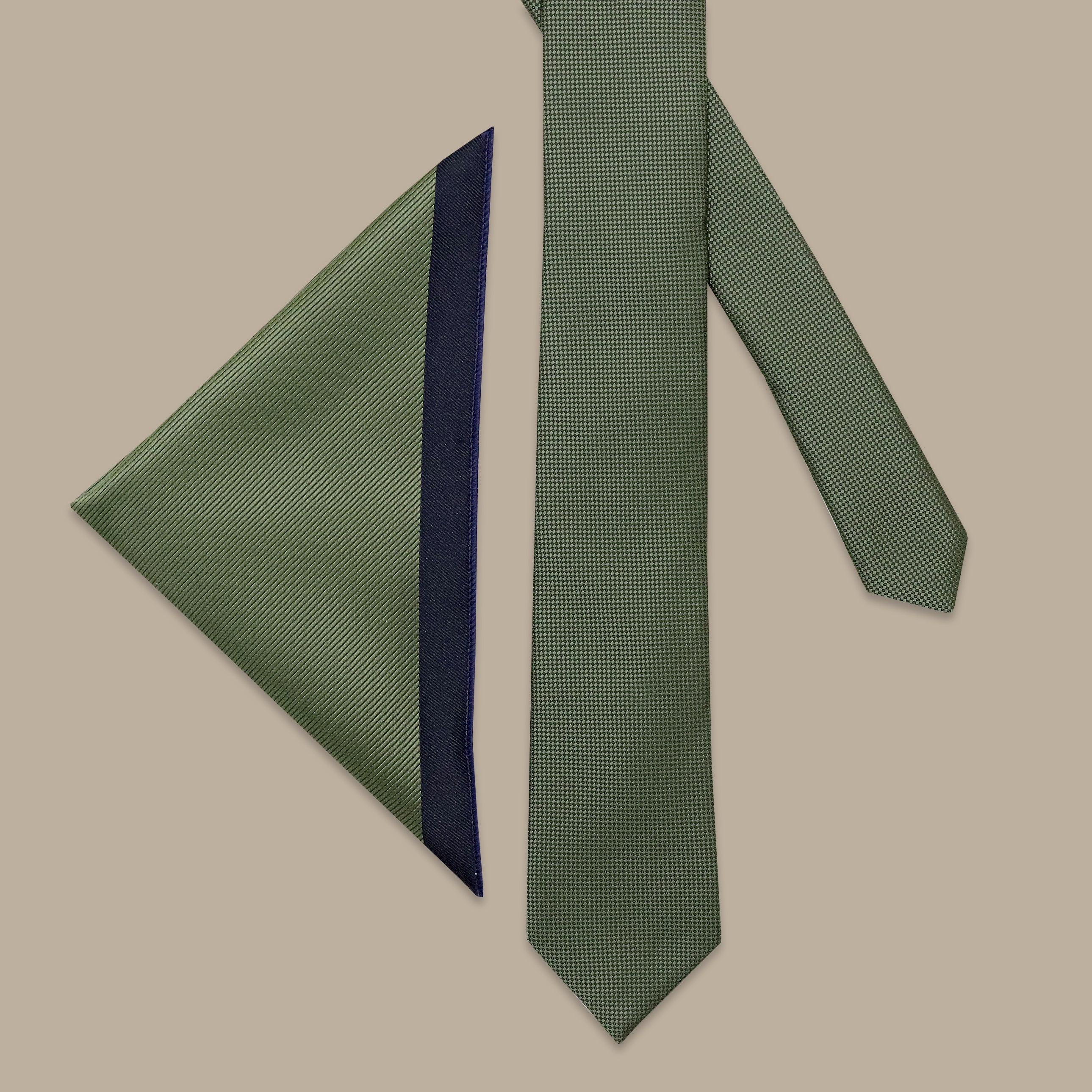 Olive Solid Structure Tie Set