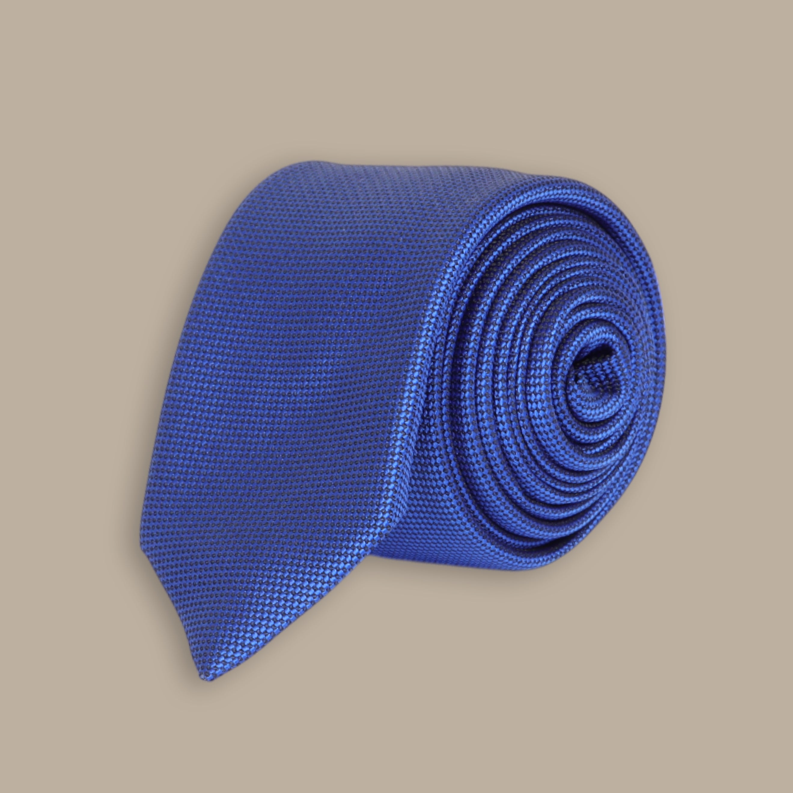 Dark Blue Structured Tie Set - Solid Color