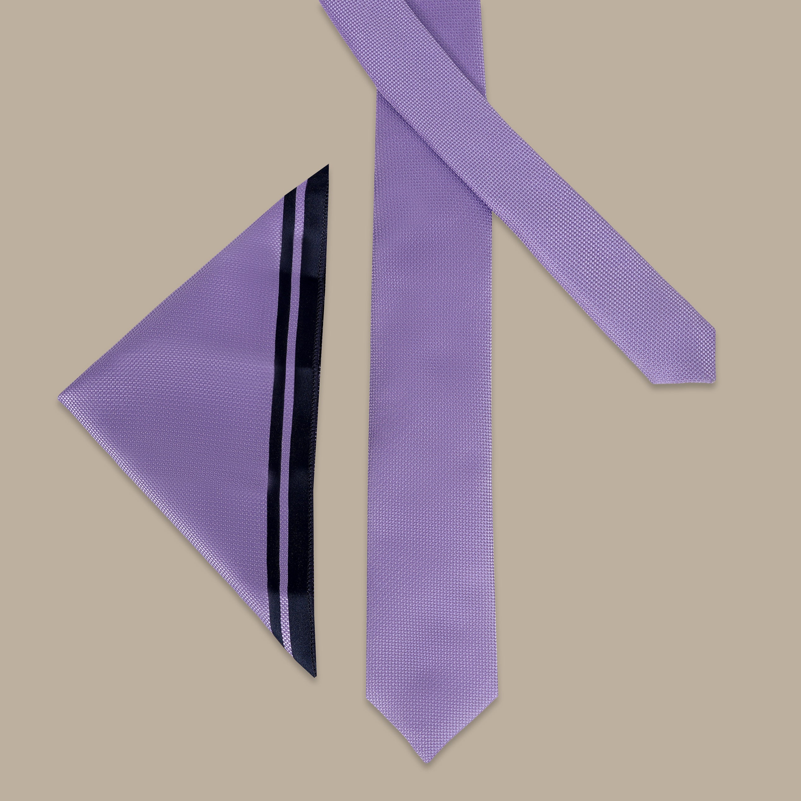 Solid Lilac Structured Tie Set