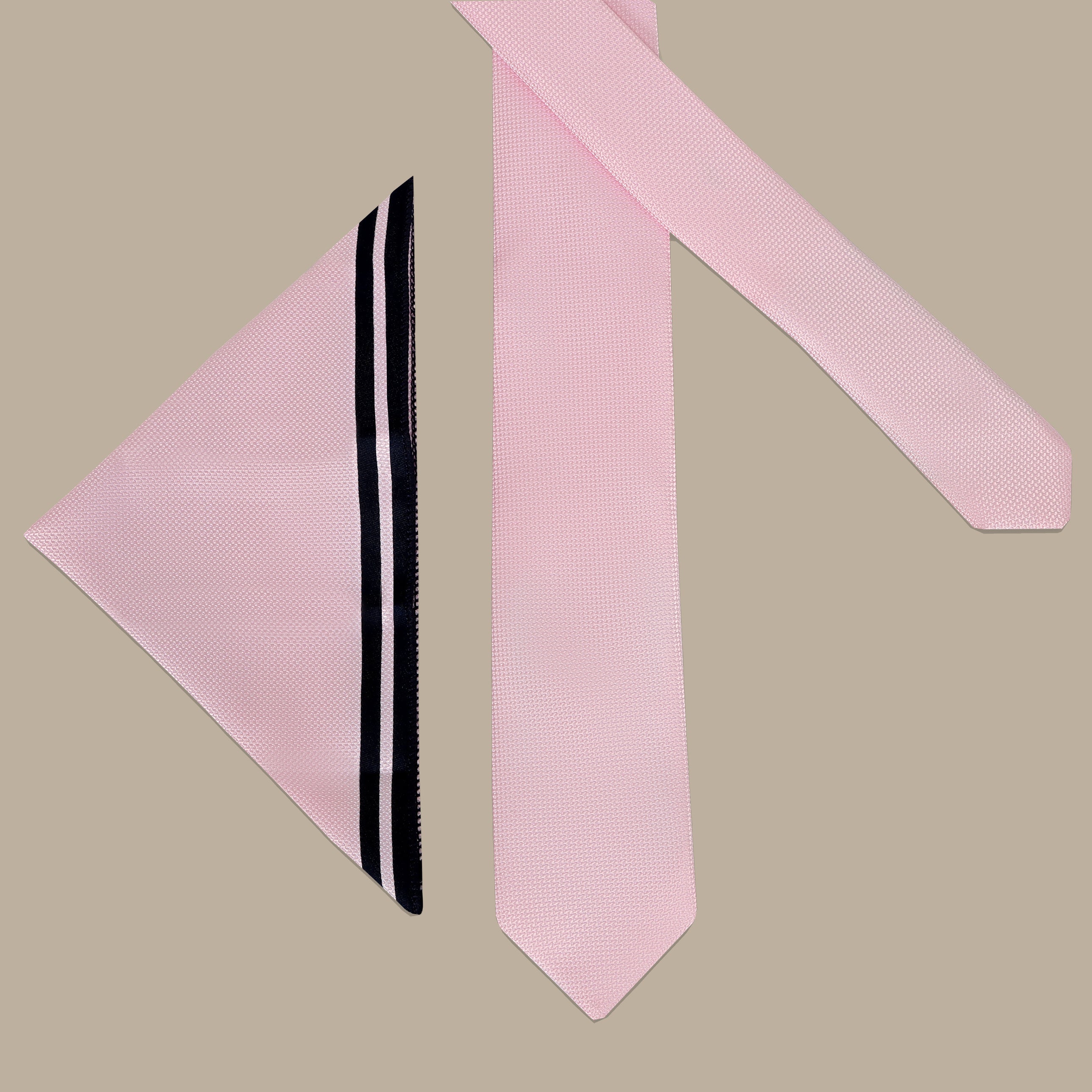 Pink Tie Set in Solid Structured Design