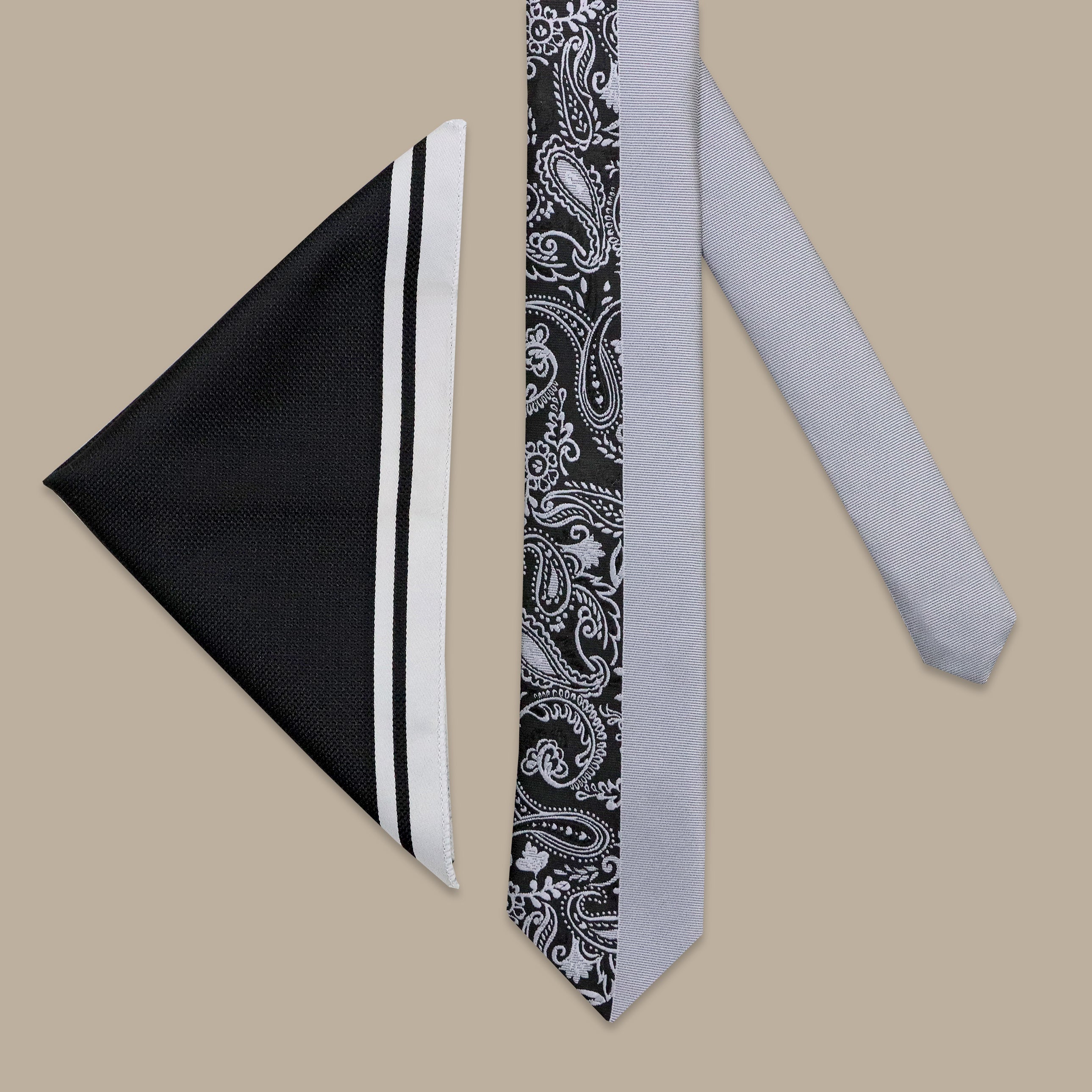 Silver Slim Design Tie Set