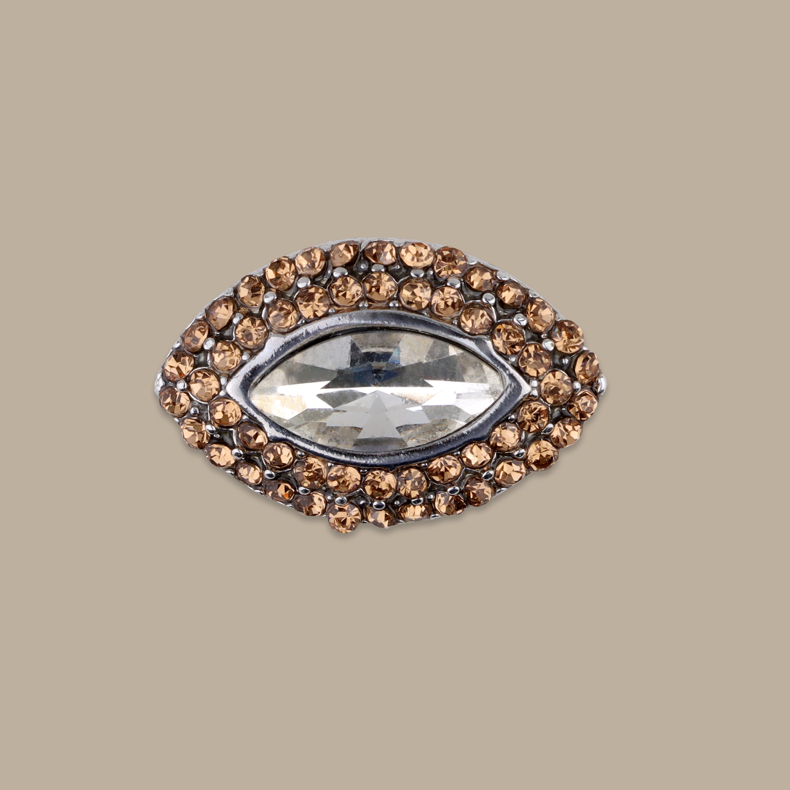 Havane Strass Oval Pin