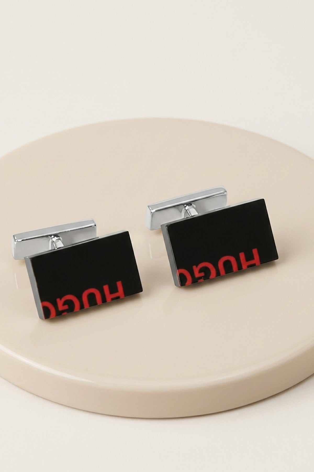 Hugo Black Cufflinks - Sleek & Modern Design