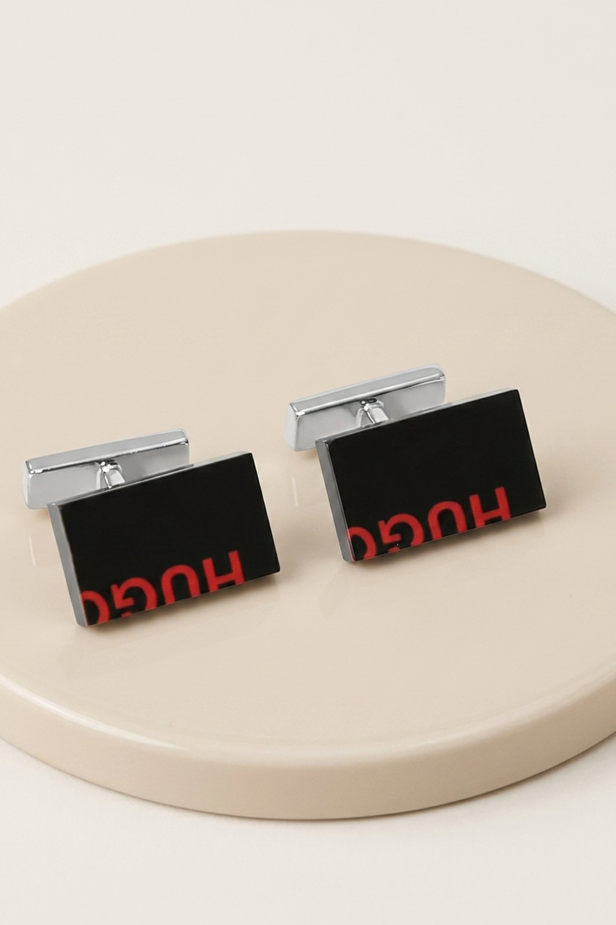 Hugo Black Cufflinks - Sleek & Modern Design