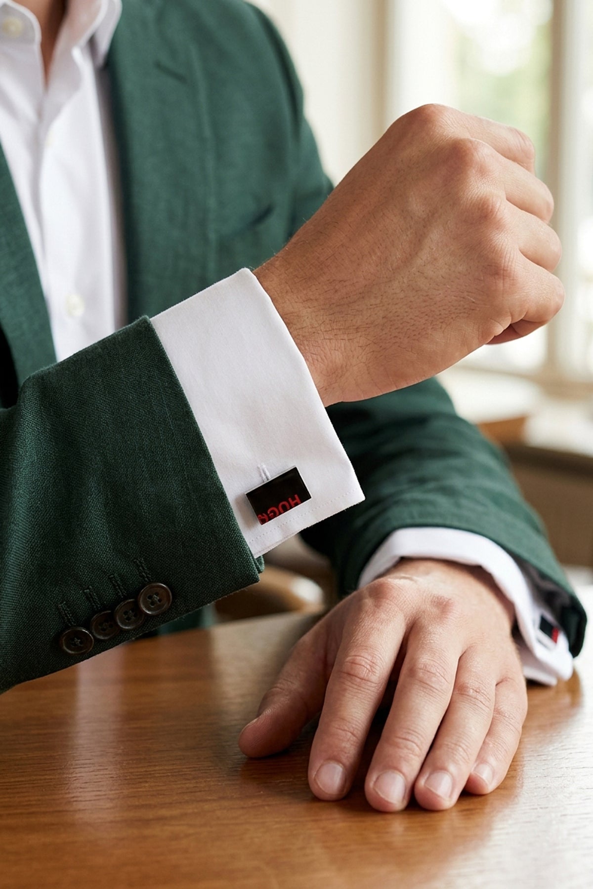 Hugo Black Cufflinks - Sleek & Modern Design