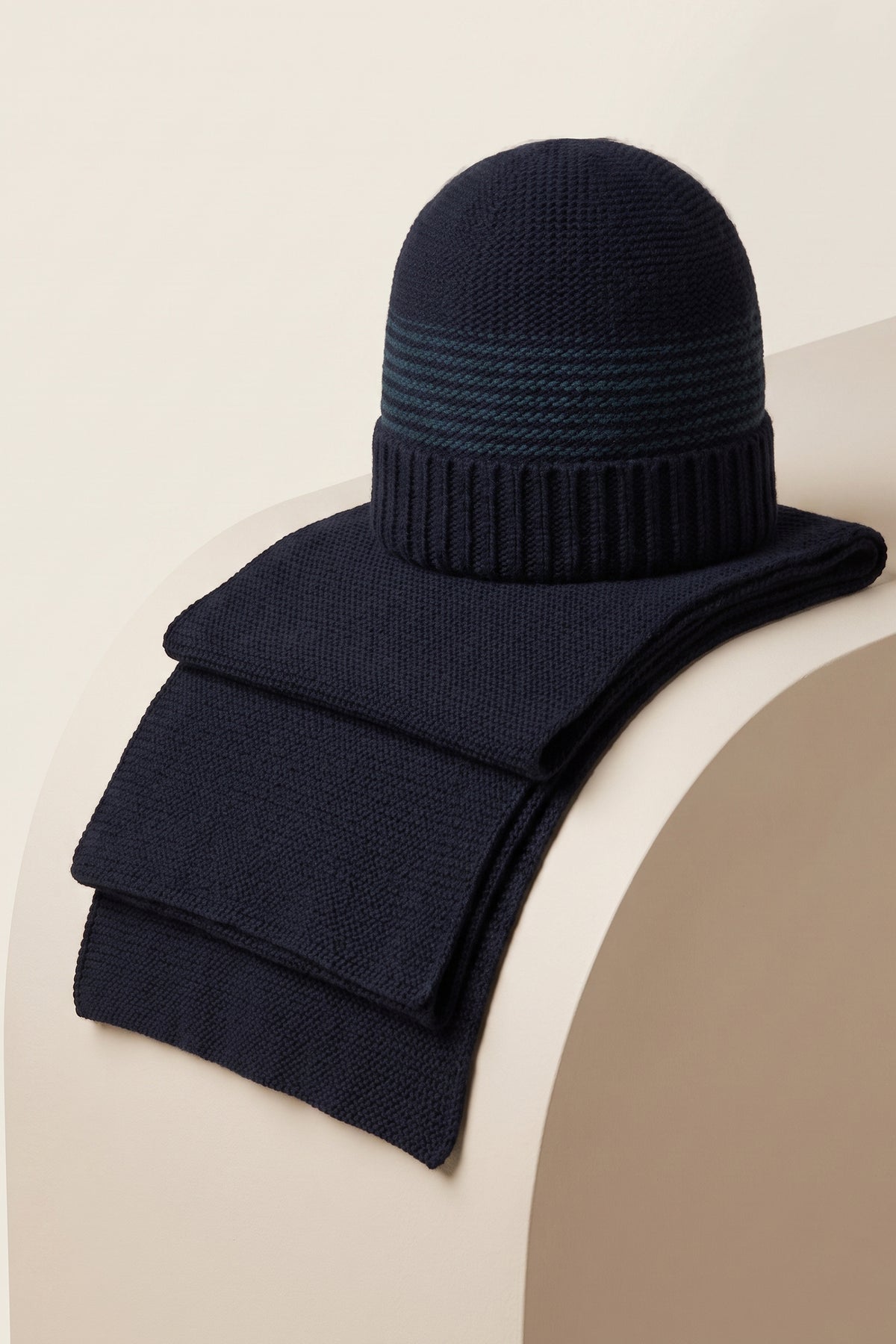 Striped Beanie & Scarf Set