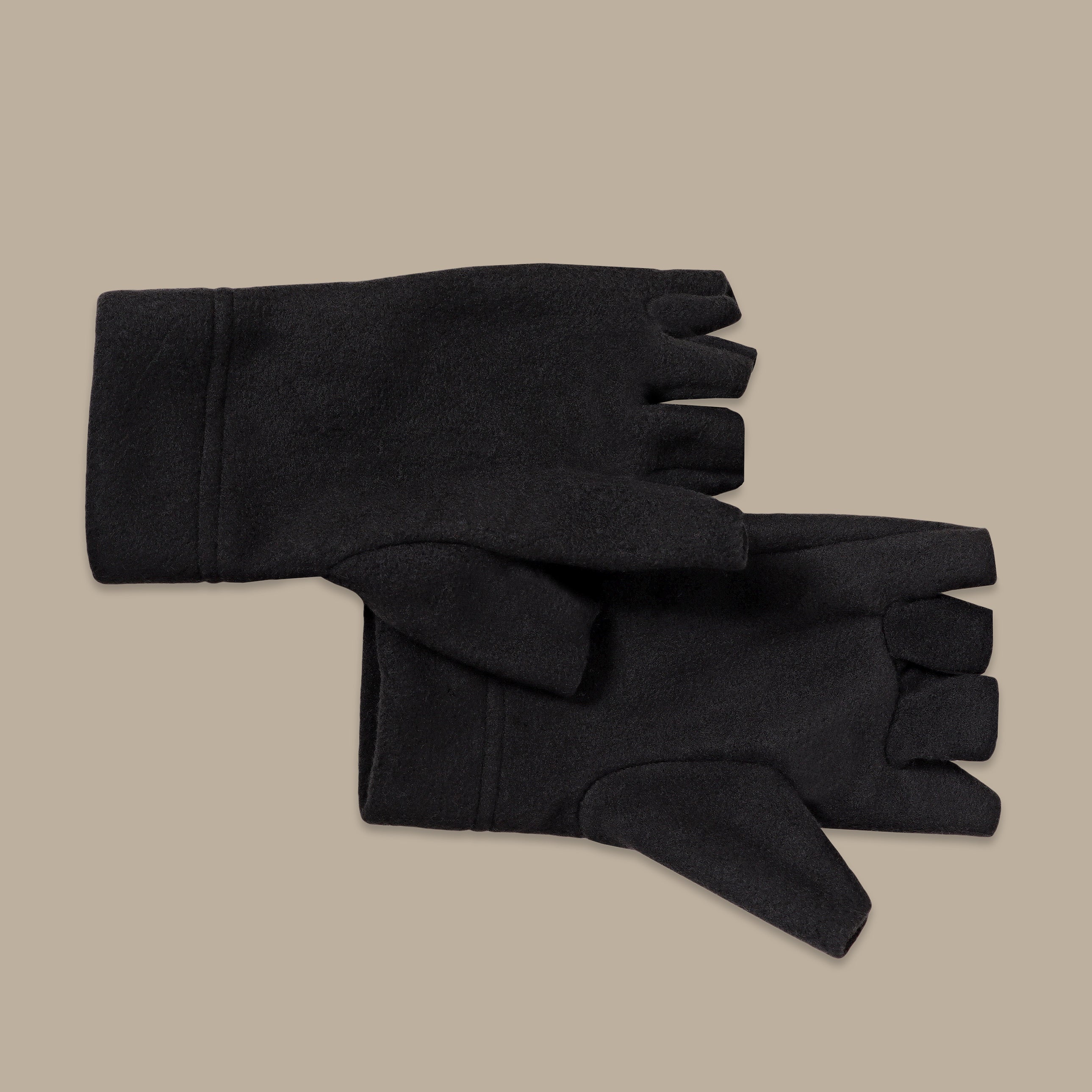 Black Half-Finger Microfiber Gloves