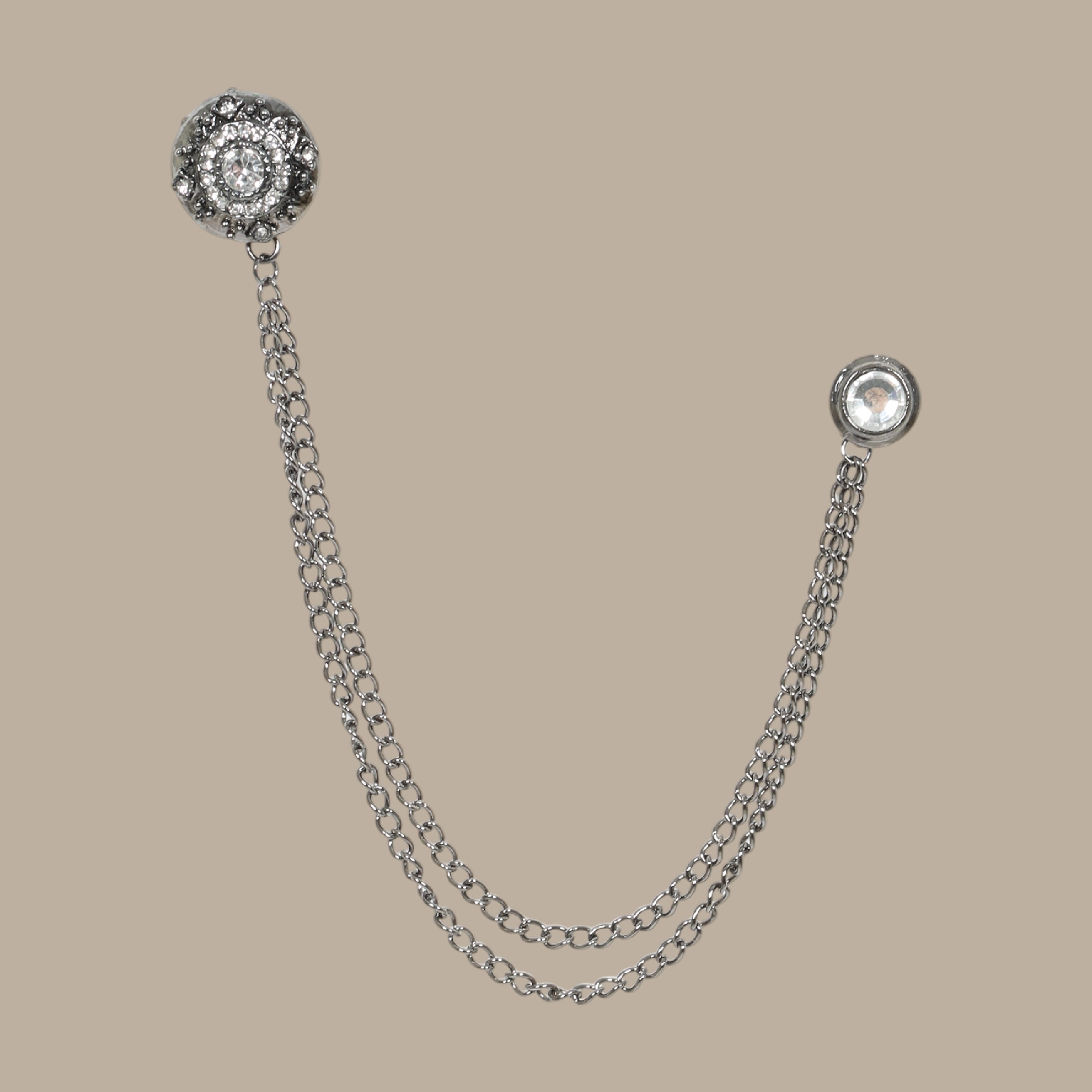 Rhodium Silver Spiral Shaped Chain