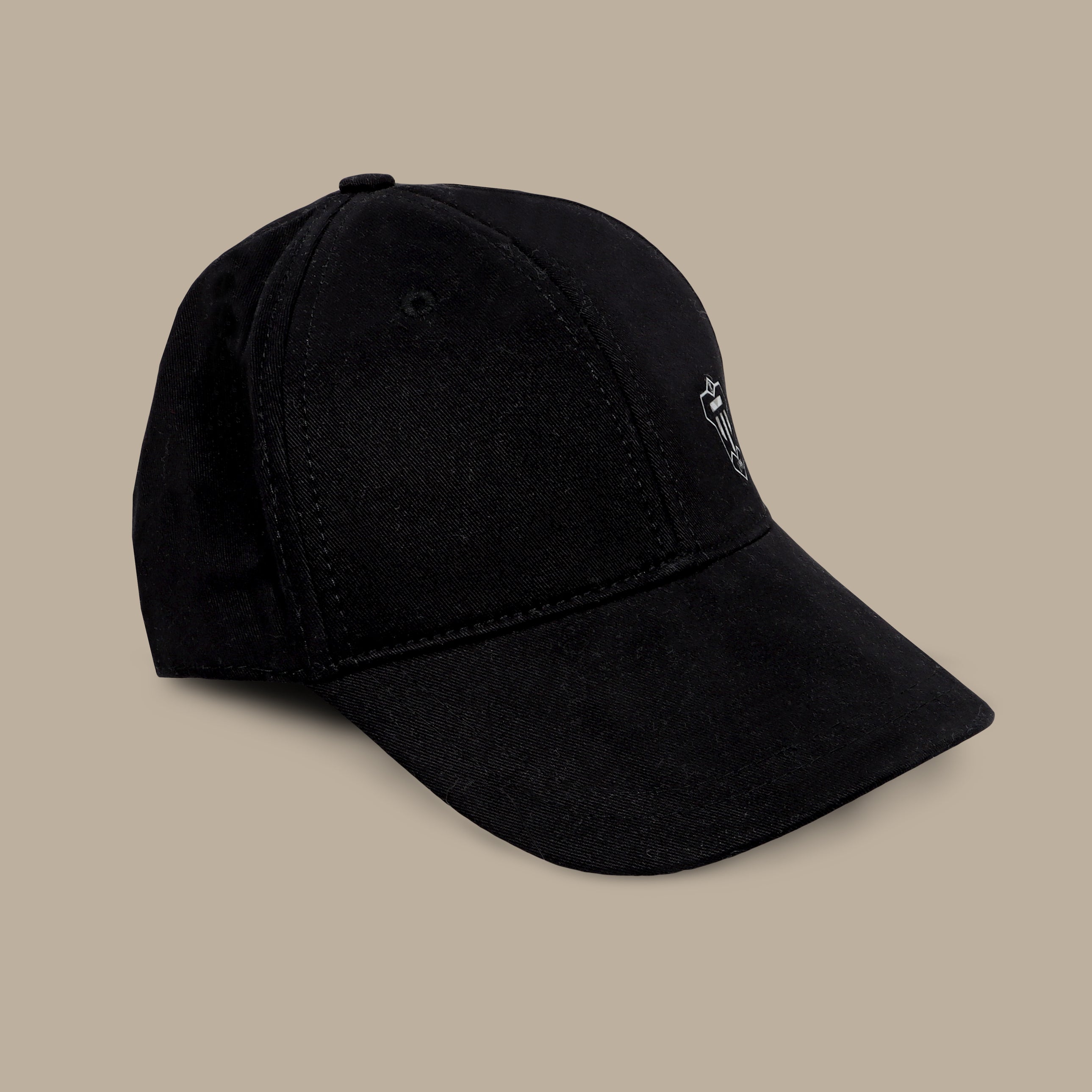 Black Casual Cotton Cap