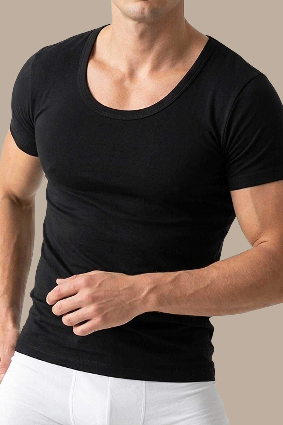 Black R-Neck Underwear Tee