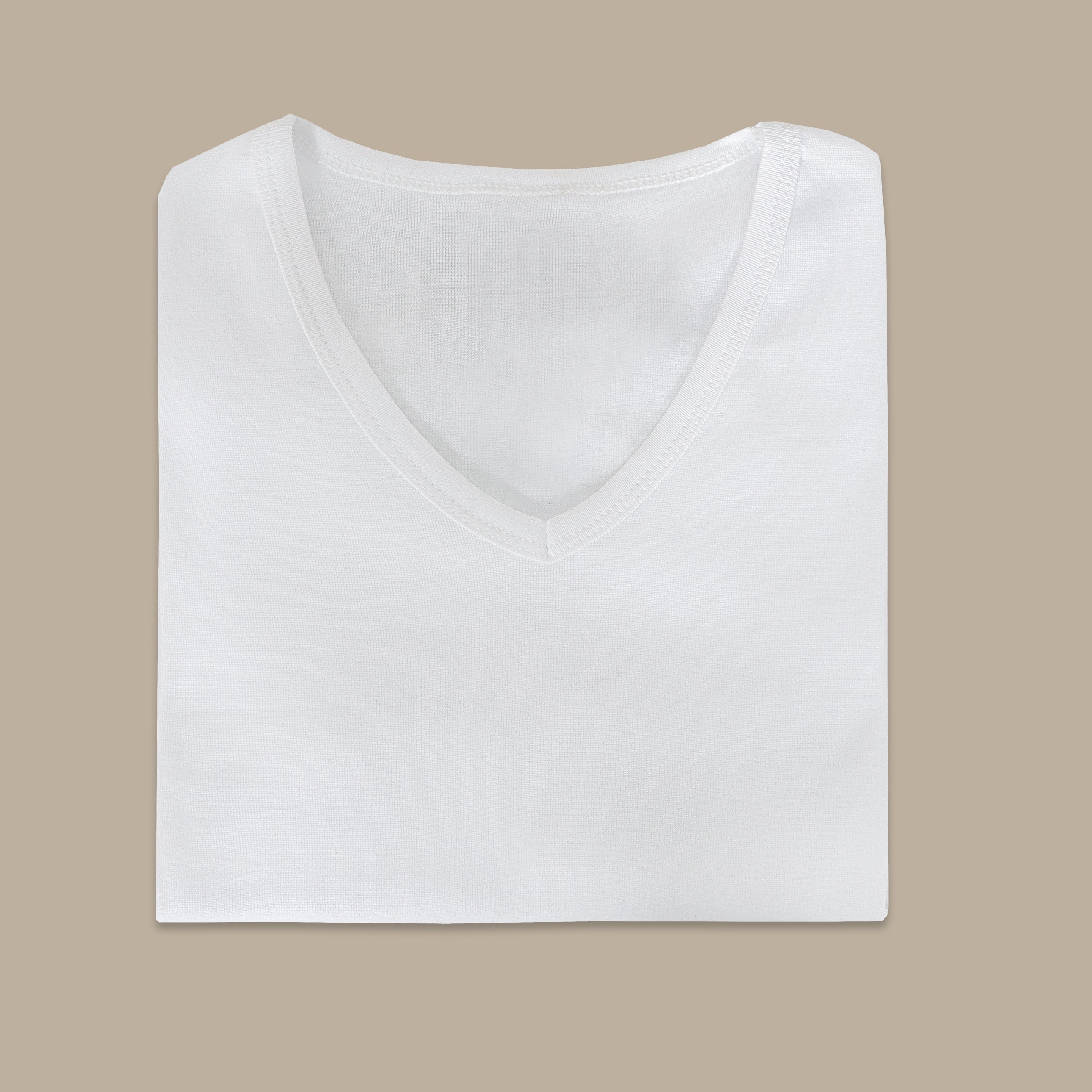 White V-Neck Underwear Tee