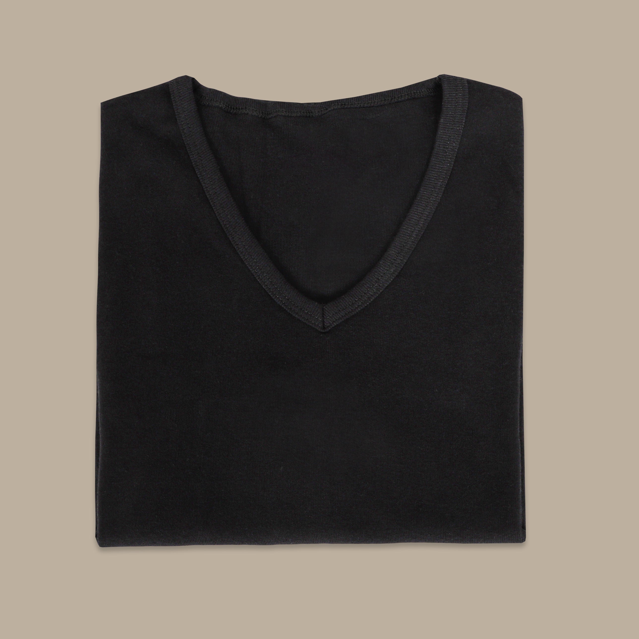 Black V-Neck Underwear Tee