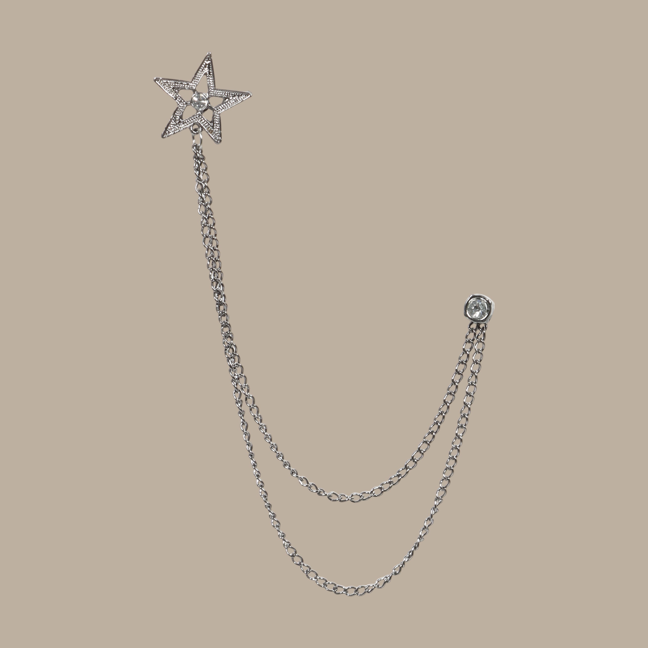 Star Chain with Strass in Silver