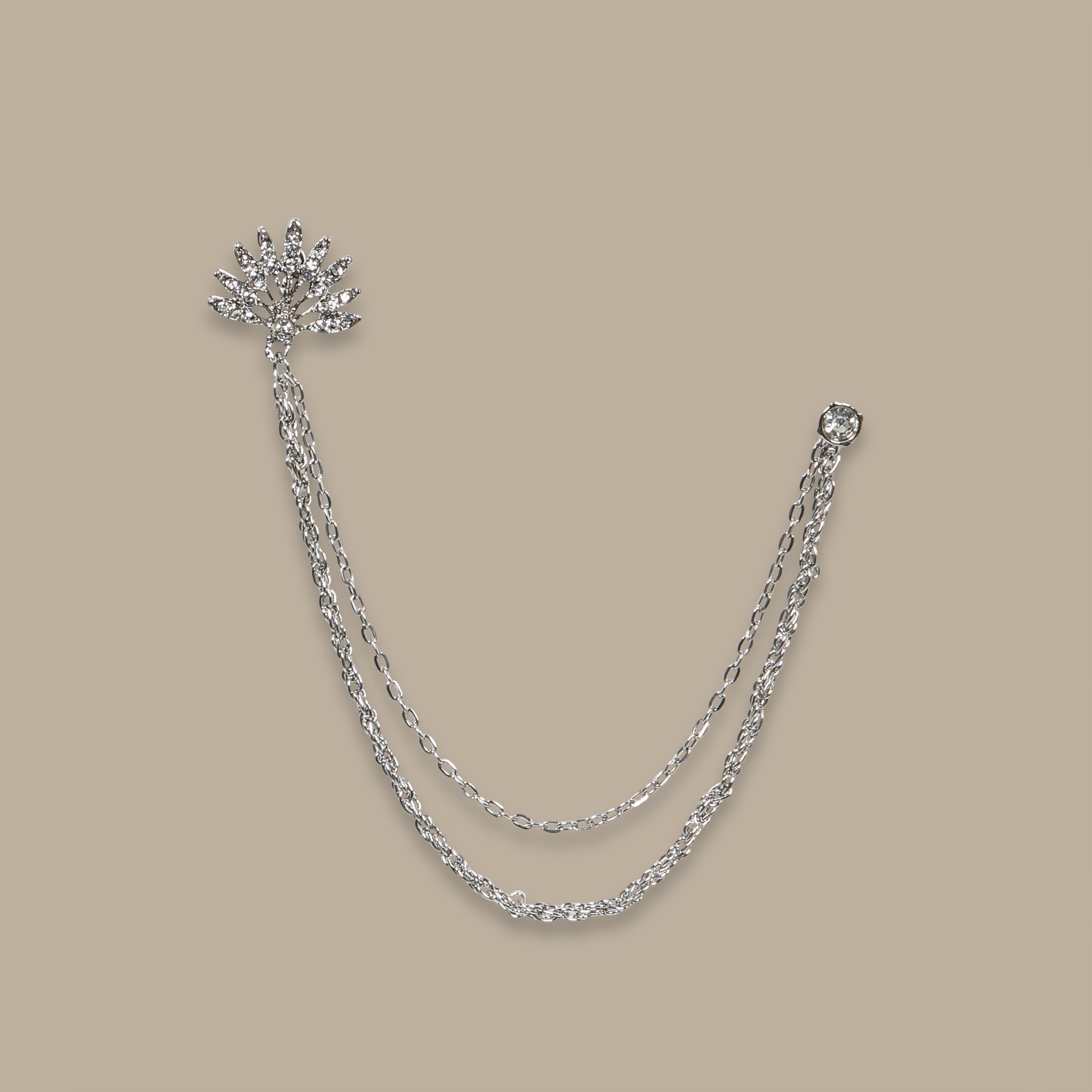 Nine-Petal Crown Chain in Silver