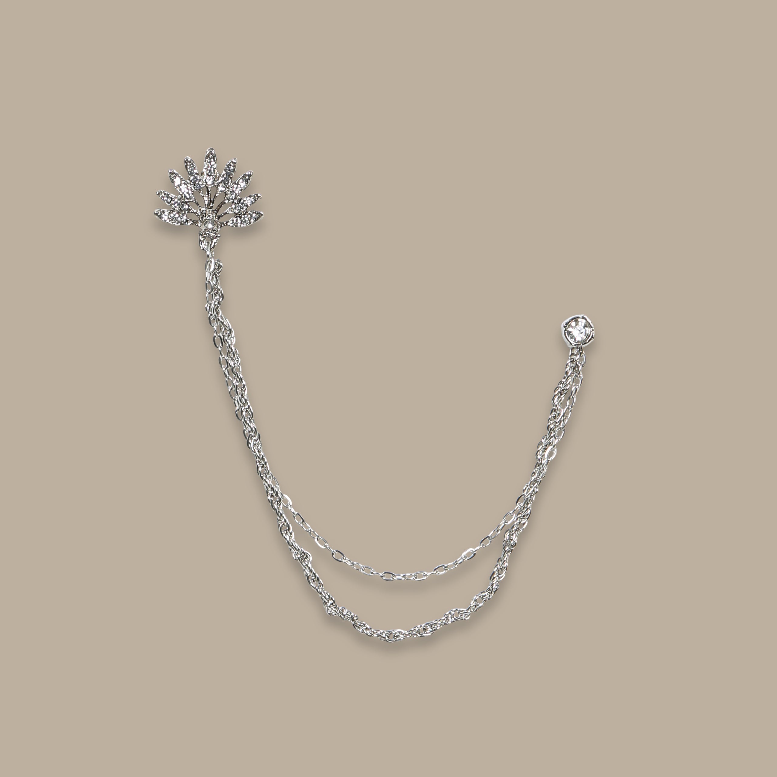 Nine-Petal Crown Chain in Silver