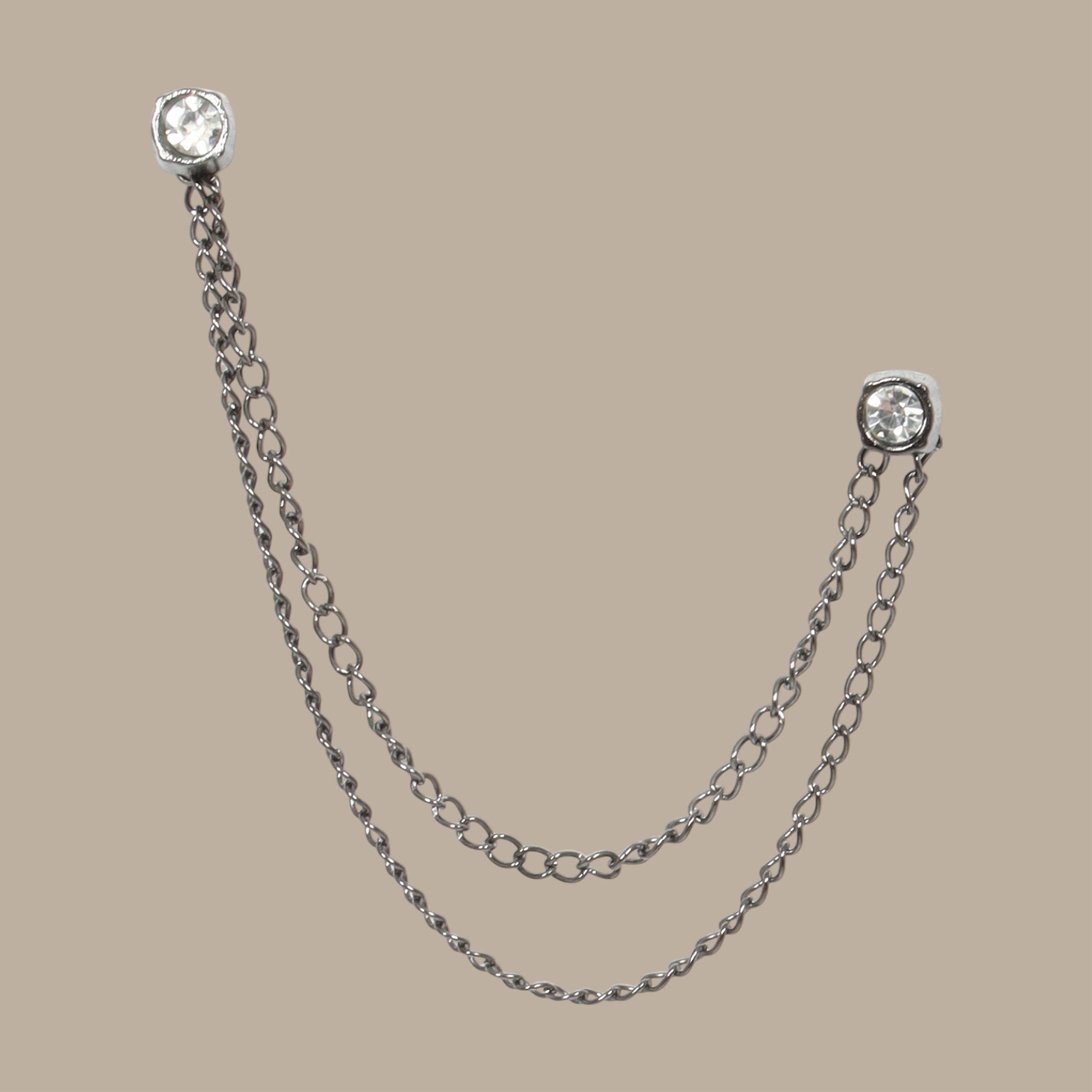 Silver Chain with 2 Stones