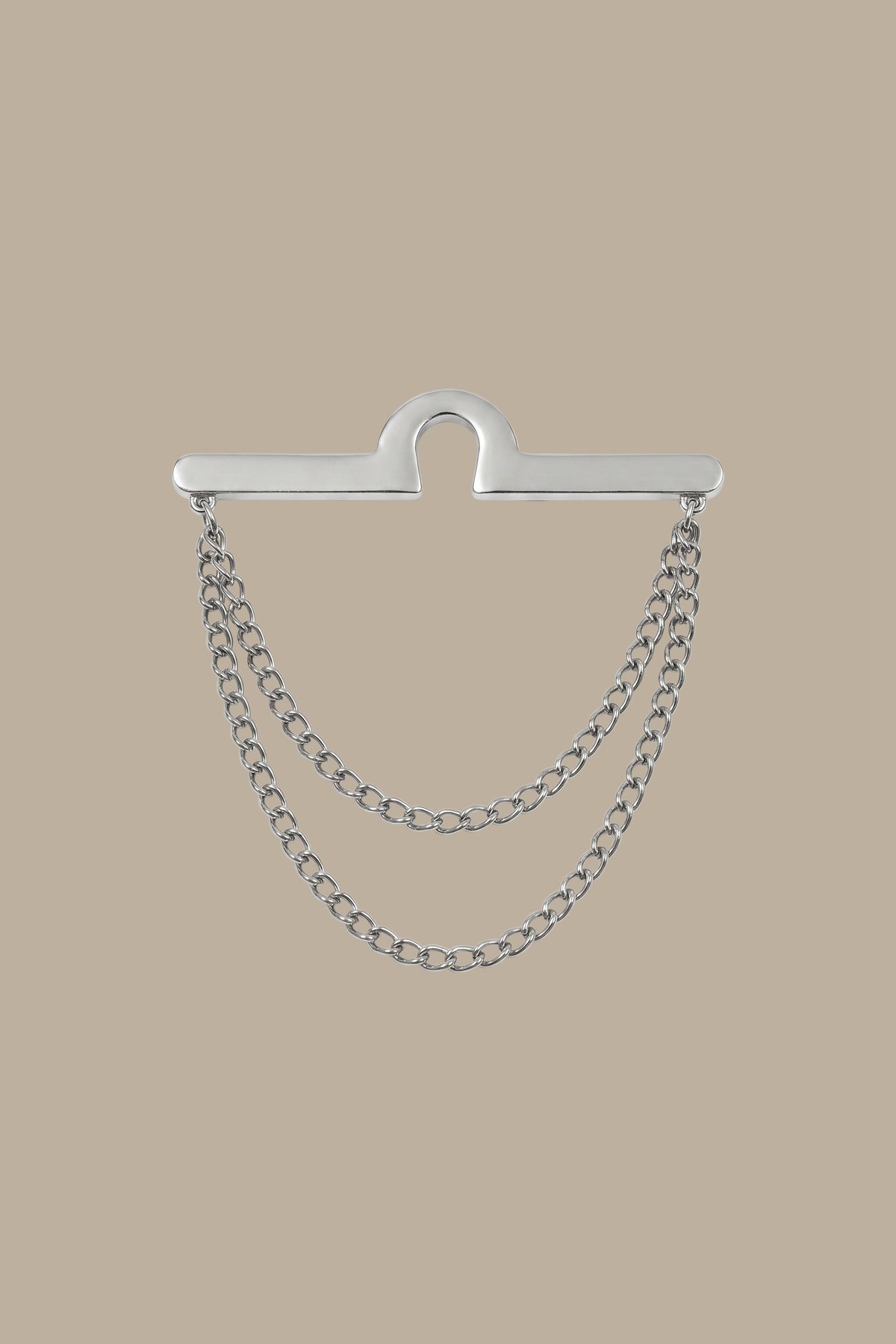 Black Rhodium Collar Pin with Mid Circle