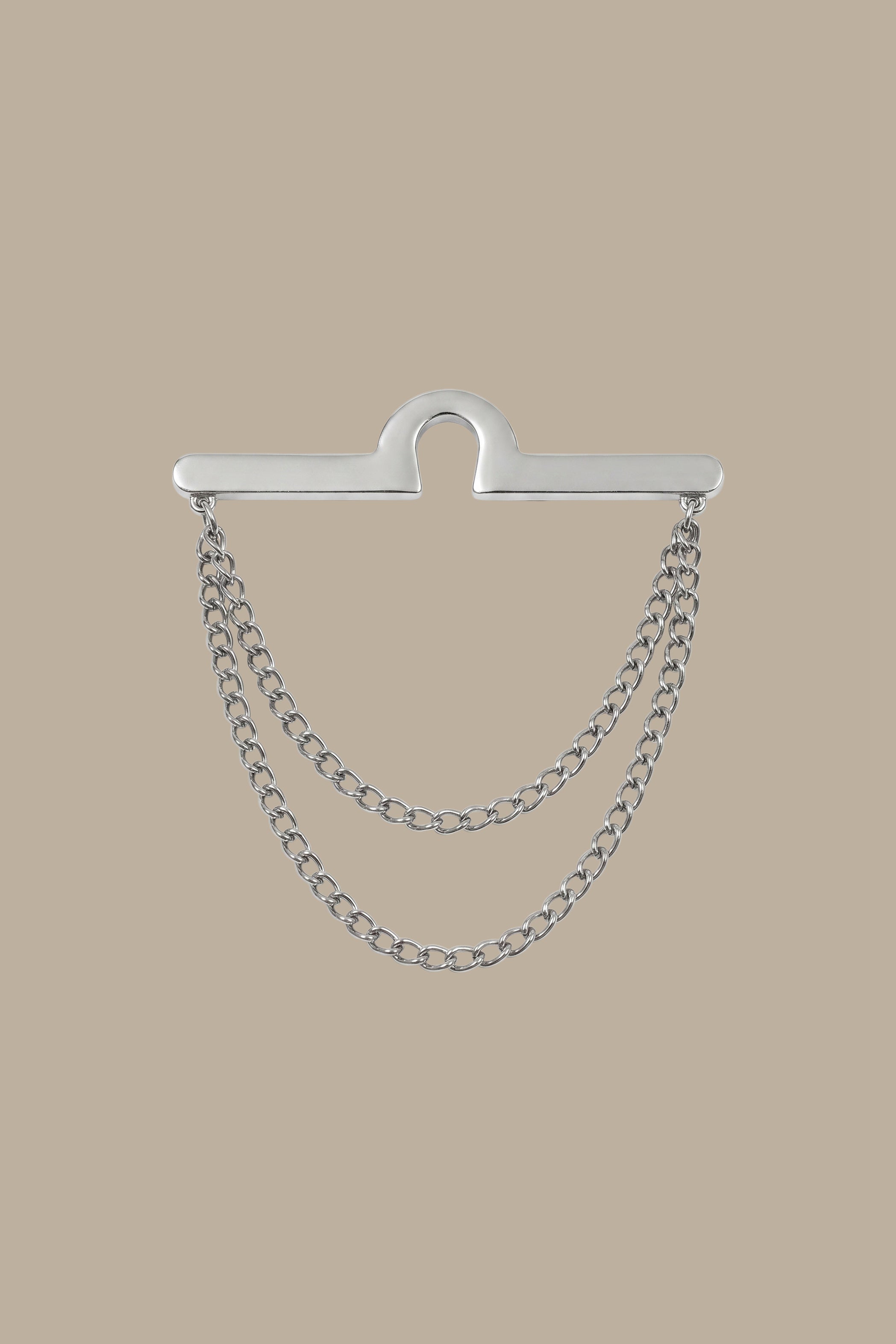 Black Rhodium Collar Pin with Mid Circle