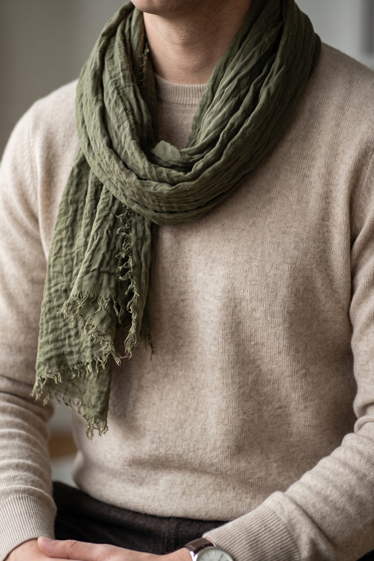 Plain Khaki Scarf
