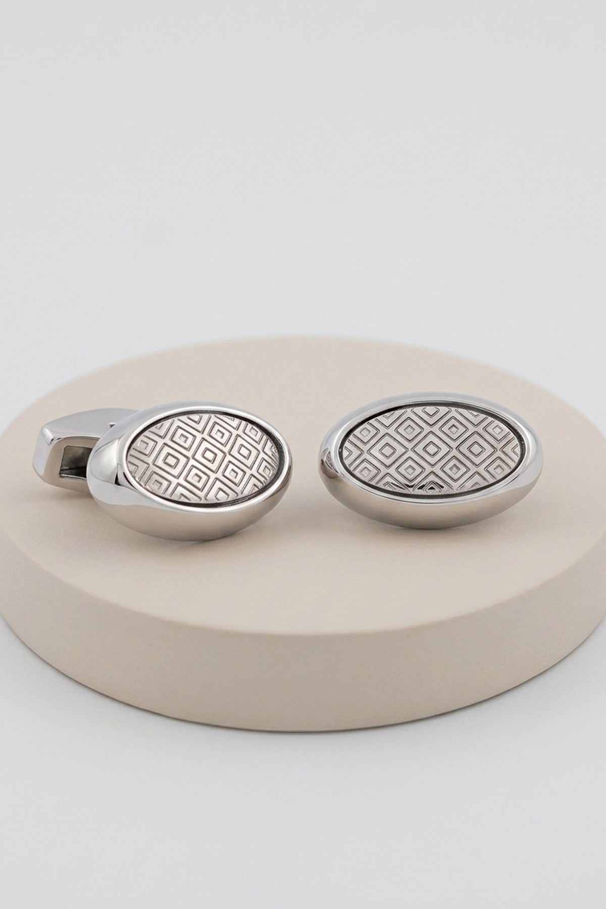 Oval Dark Grey Cufflinks