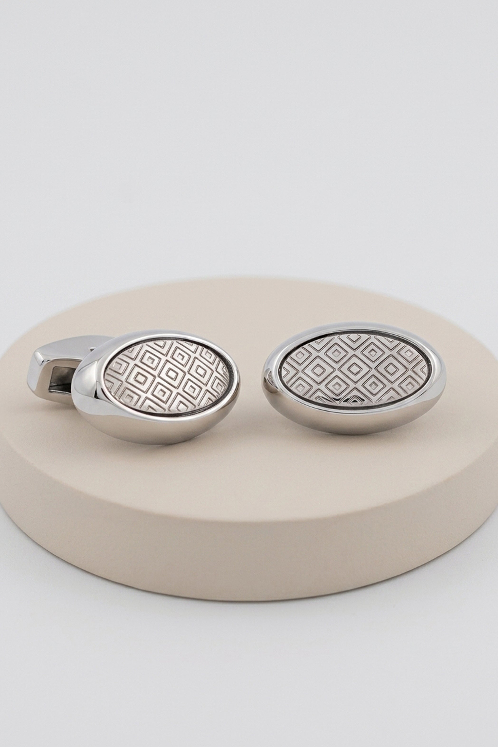 Oval Dark Grey Cufflinks