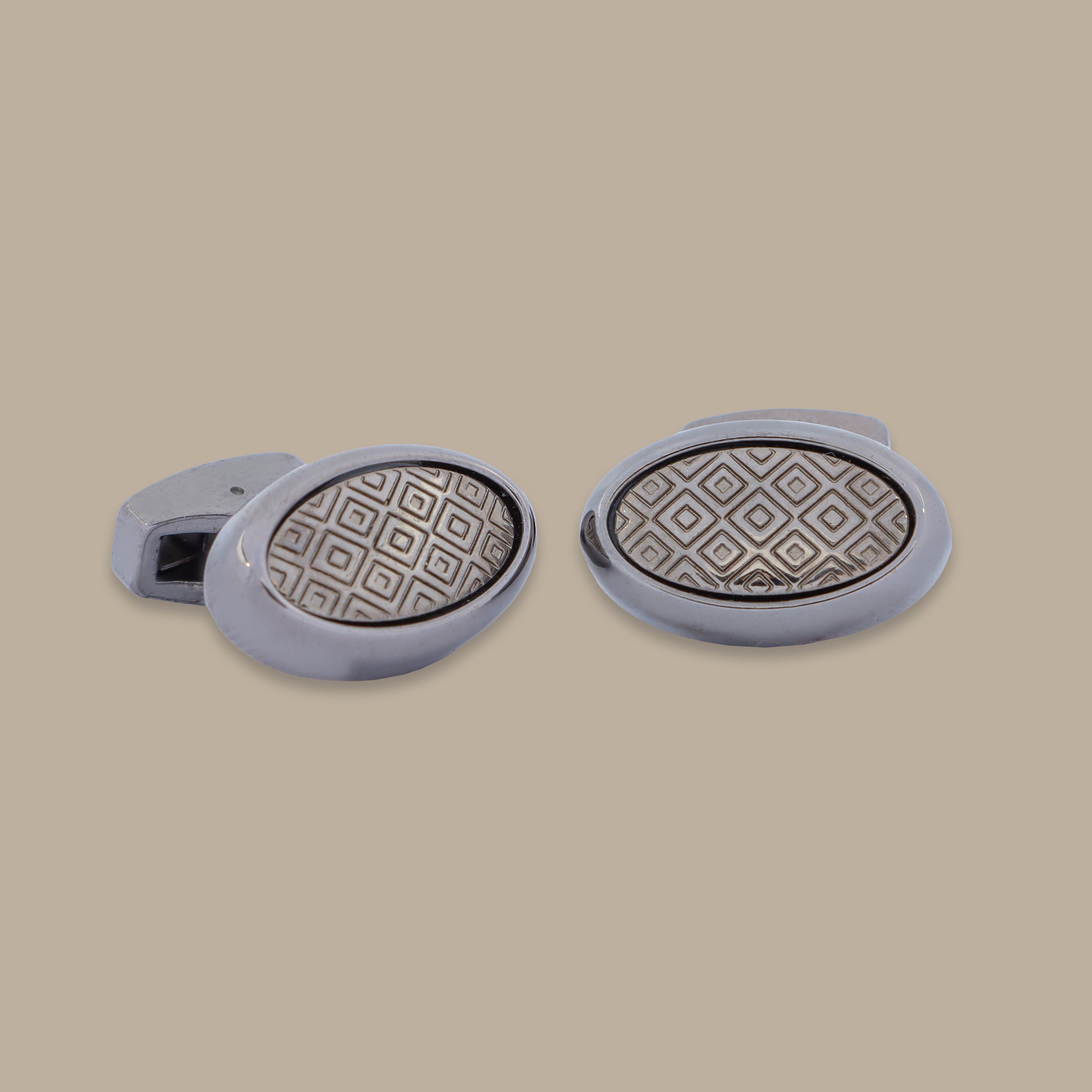 Oval Dark Grey Cufflinks