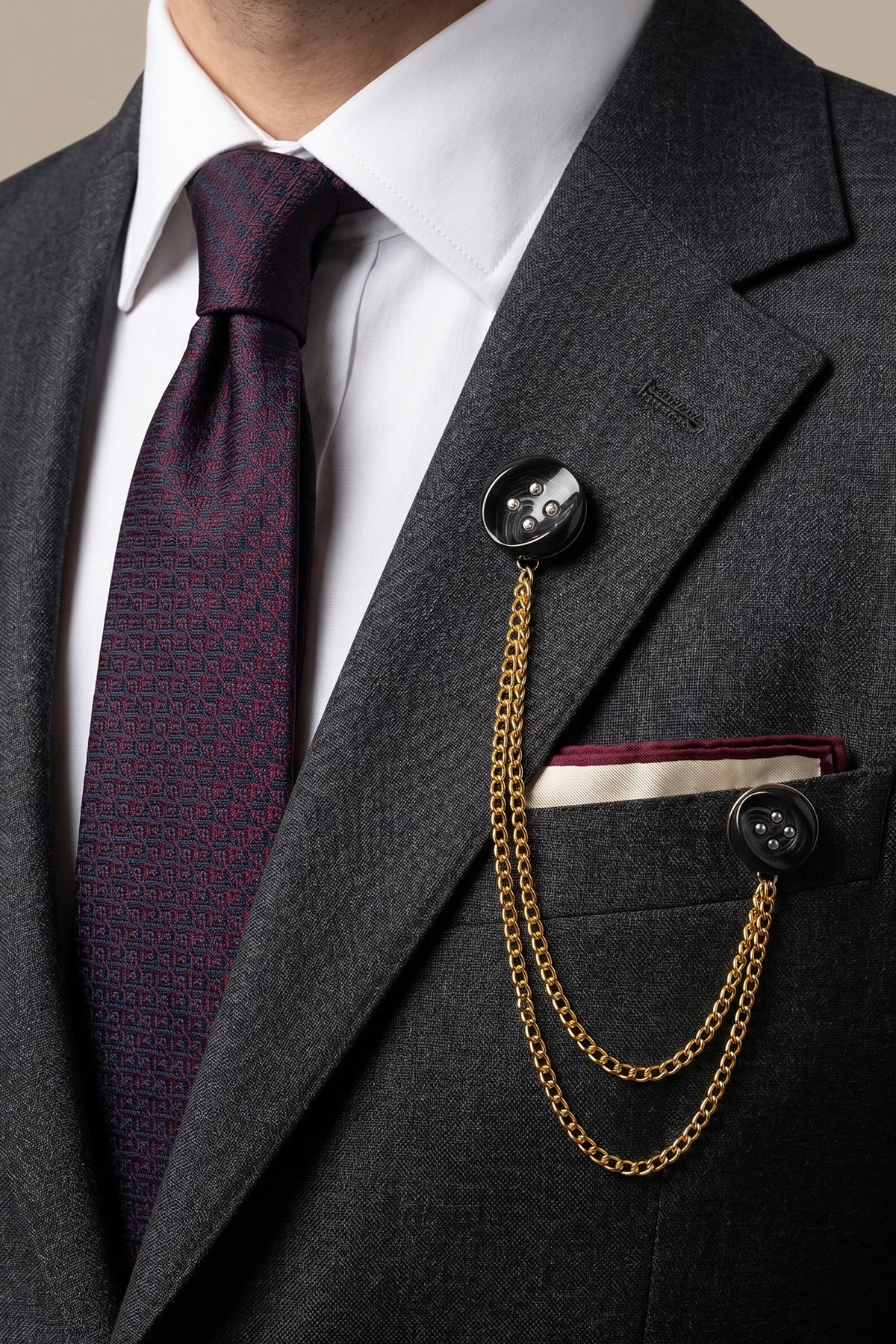 Black Button Pin