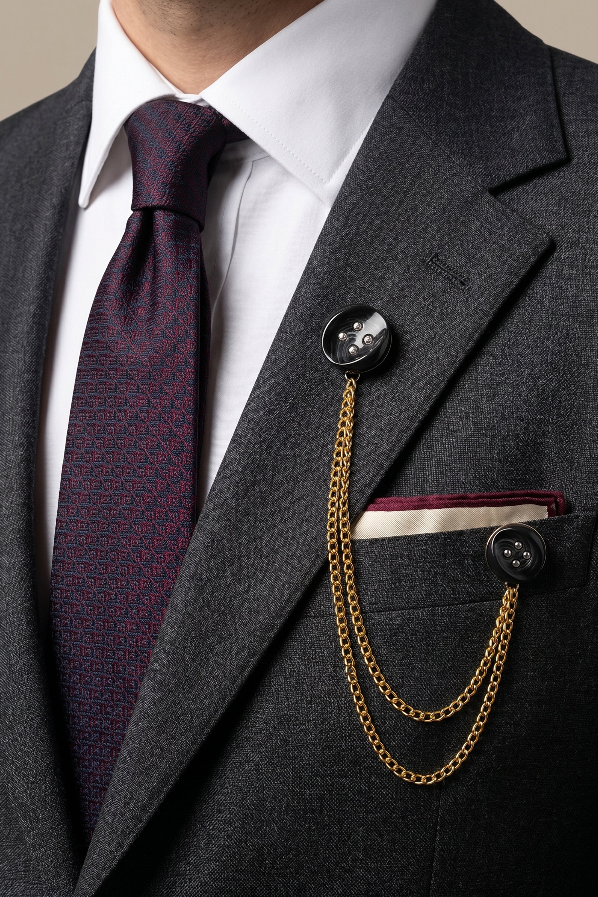 Black Button Pin