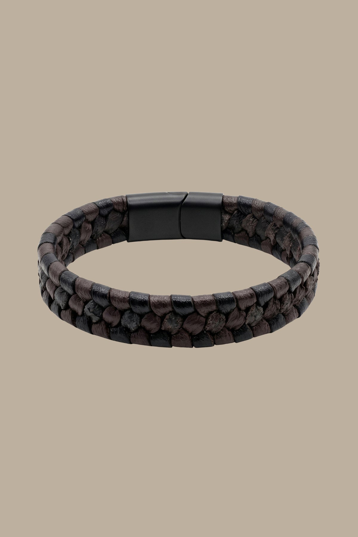 Brown Leather Single-Layer Bracelet