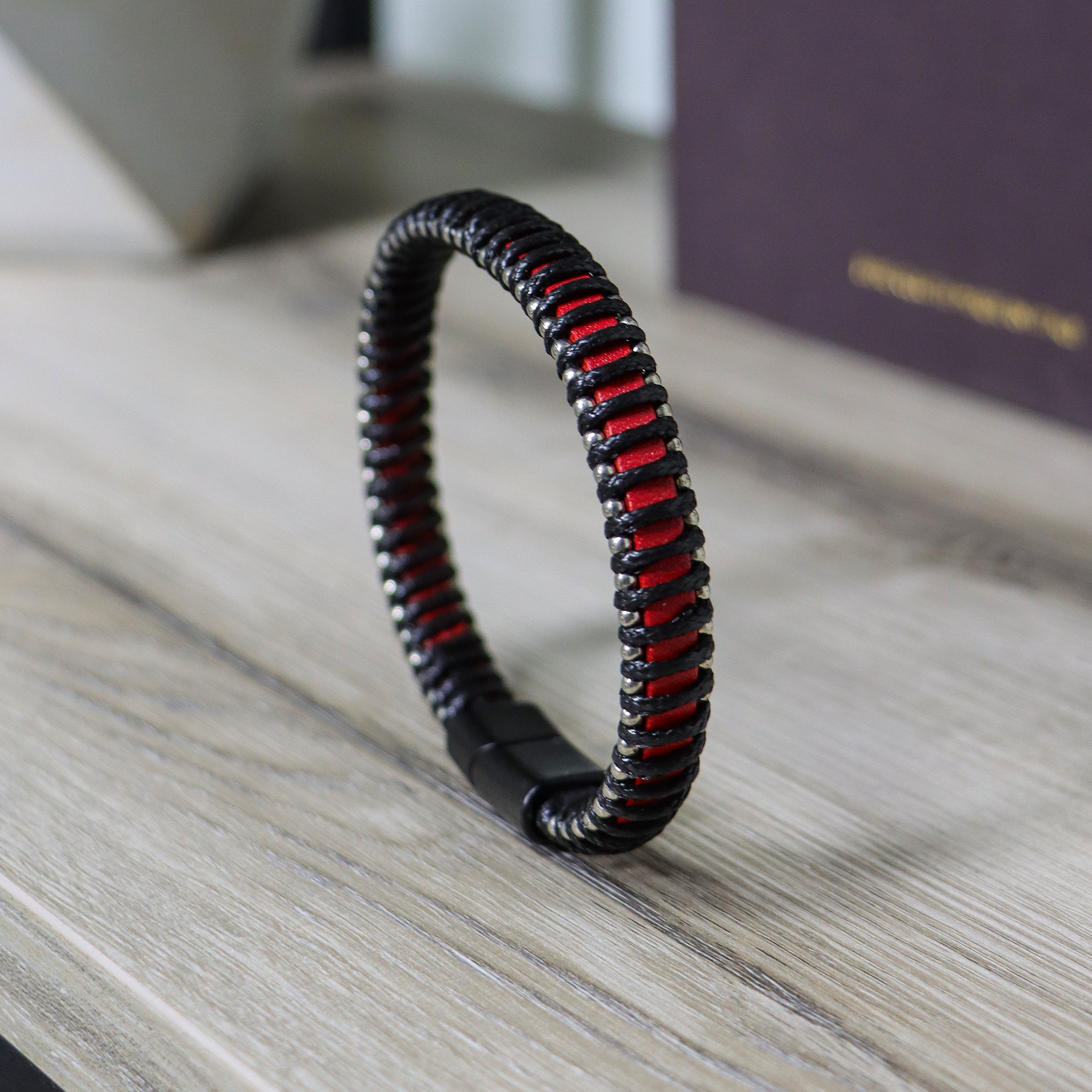 Leather Bracelet One Layer – Red