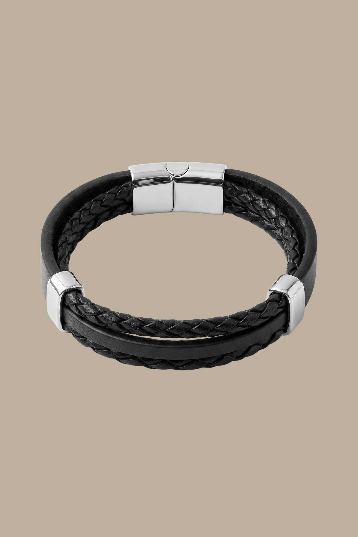 Black Leather Bracelet – Single Layer