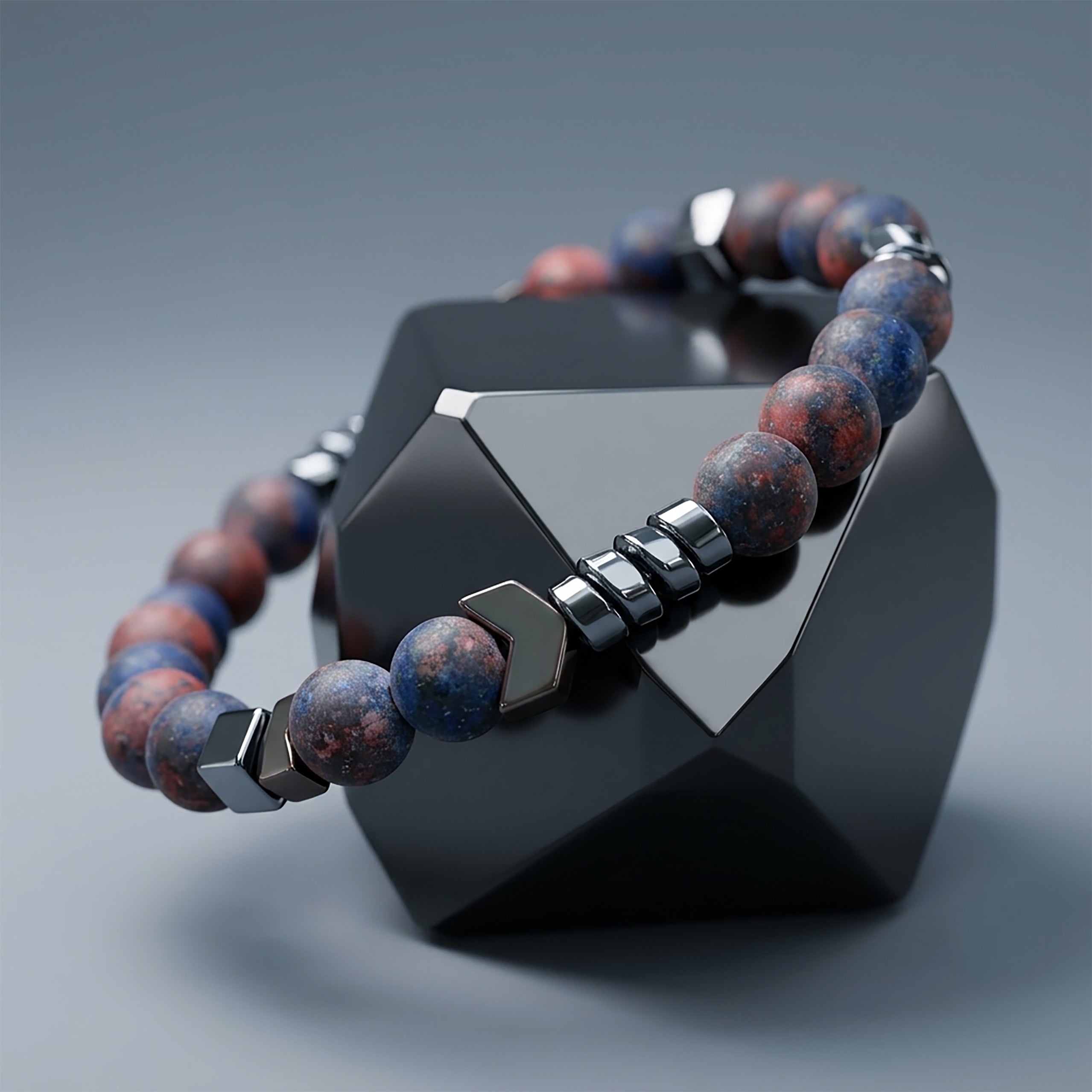 Stone Bracelet Red Blue Mix