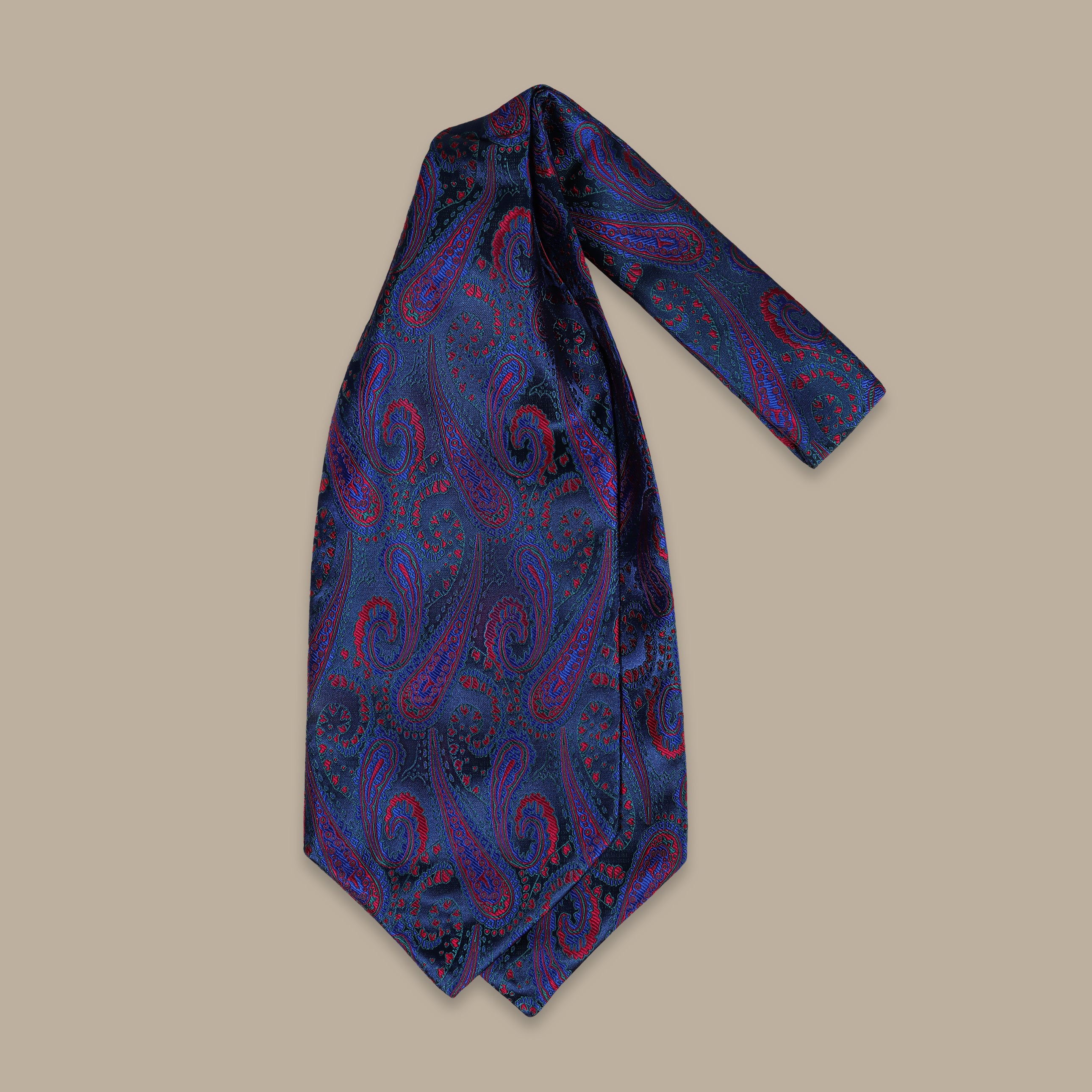 Navy Ascot with Red Cashmere Print
