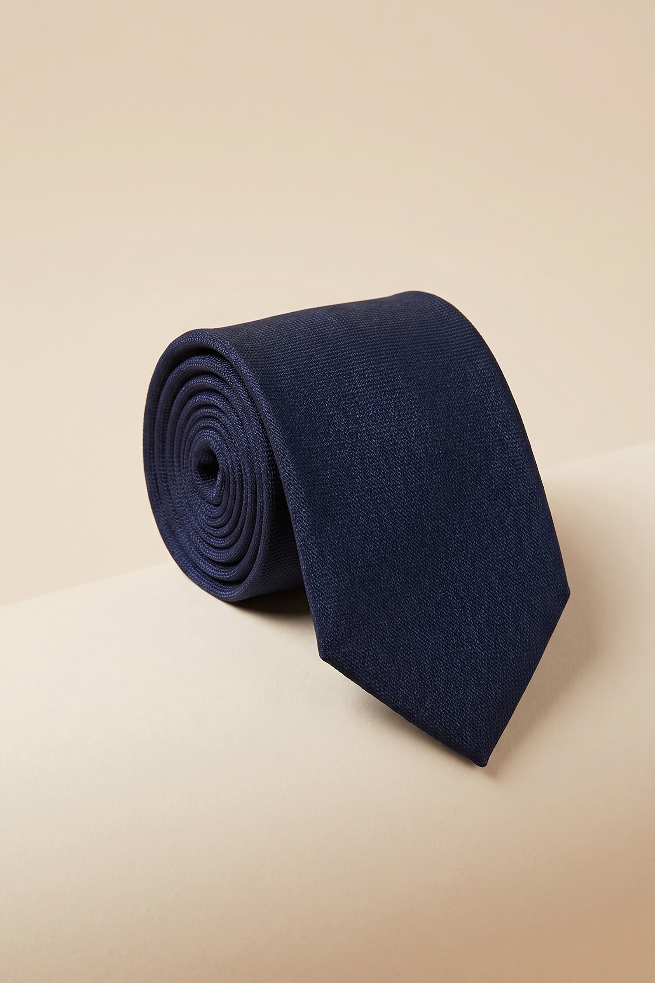 Navy Piqué Slim Fit Tie – 2 Pieces