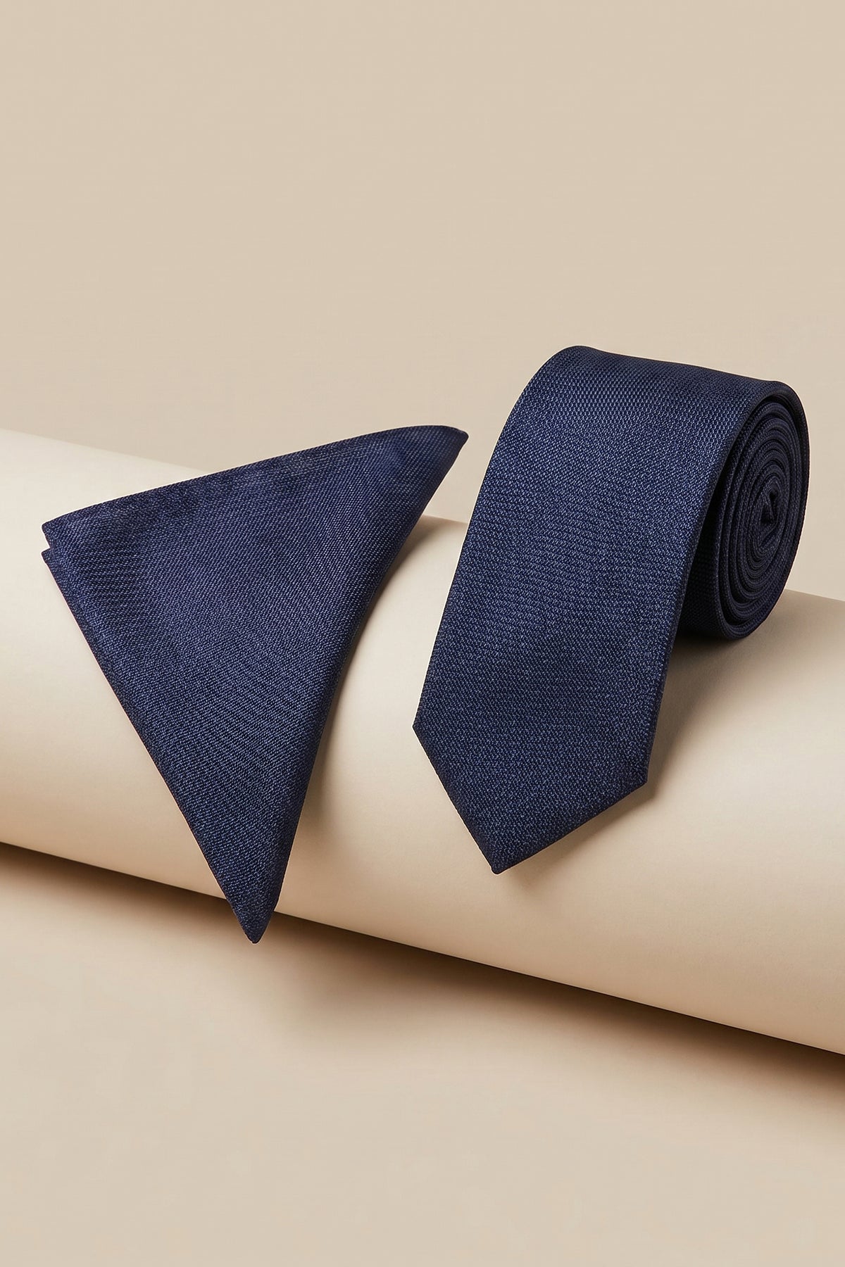 Dark Navy Piqué Slim Fit Tie – 2 Pieces
