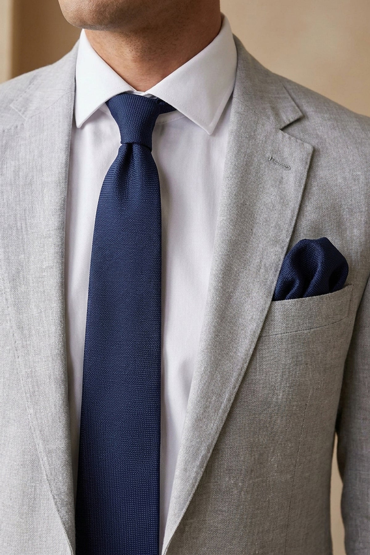 Dark Navy Piqué Slim Fit Tie – 2 Pieces