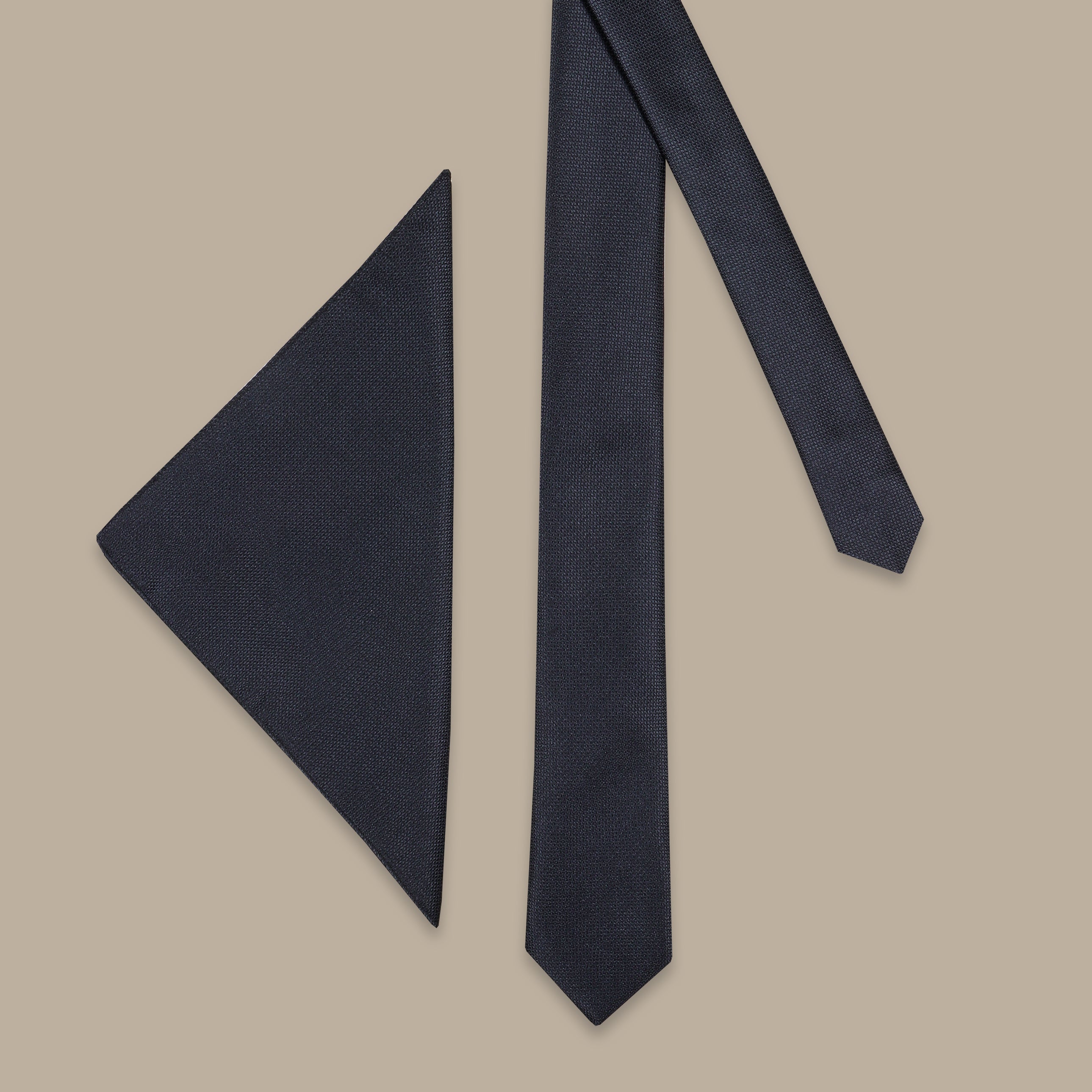 2pcs Piquet Slim Tie Black