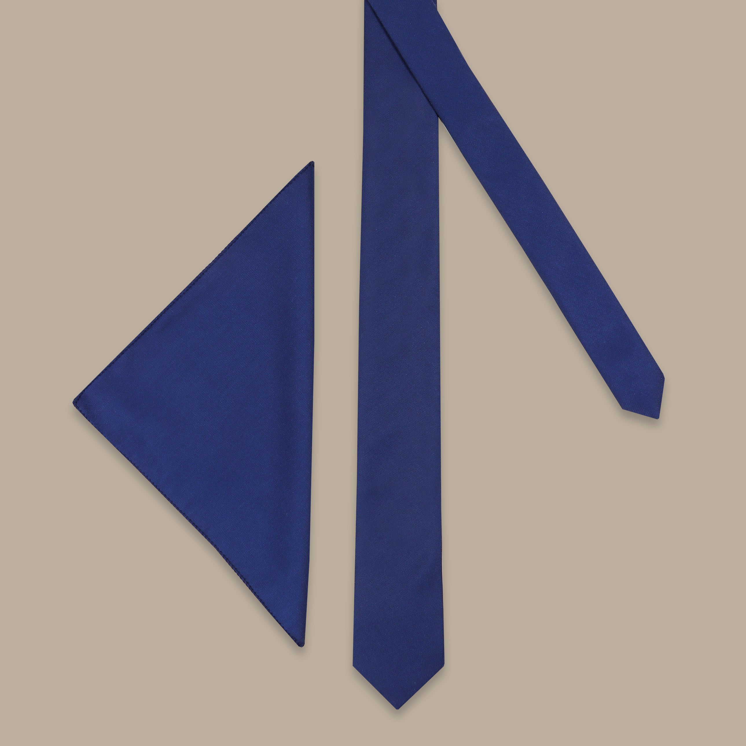 2pcs Satin Slim Tie Navy